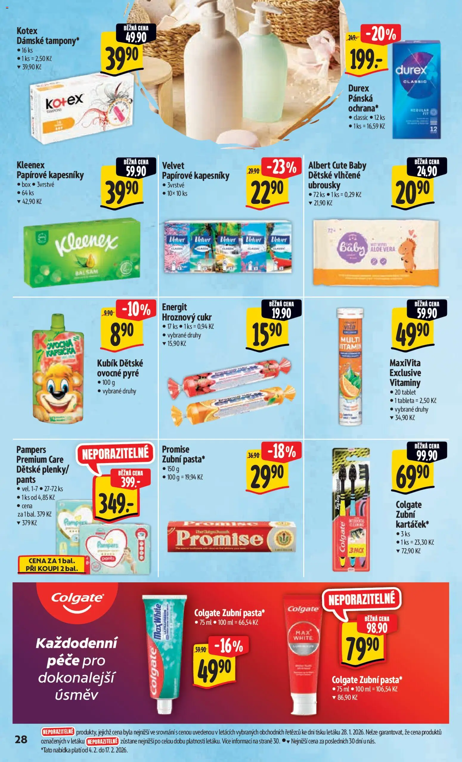 Albert leták - Hypermarket od 04.02.2026 | Strana: 36 | Produkty: Papírové kapesníky, Ubrousky, Velvet, Aloe vera