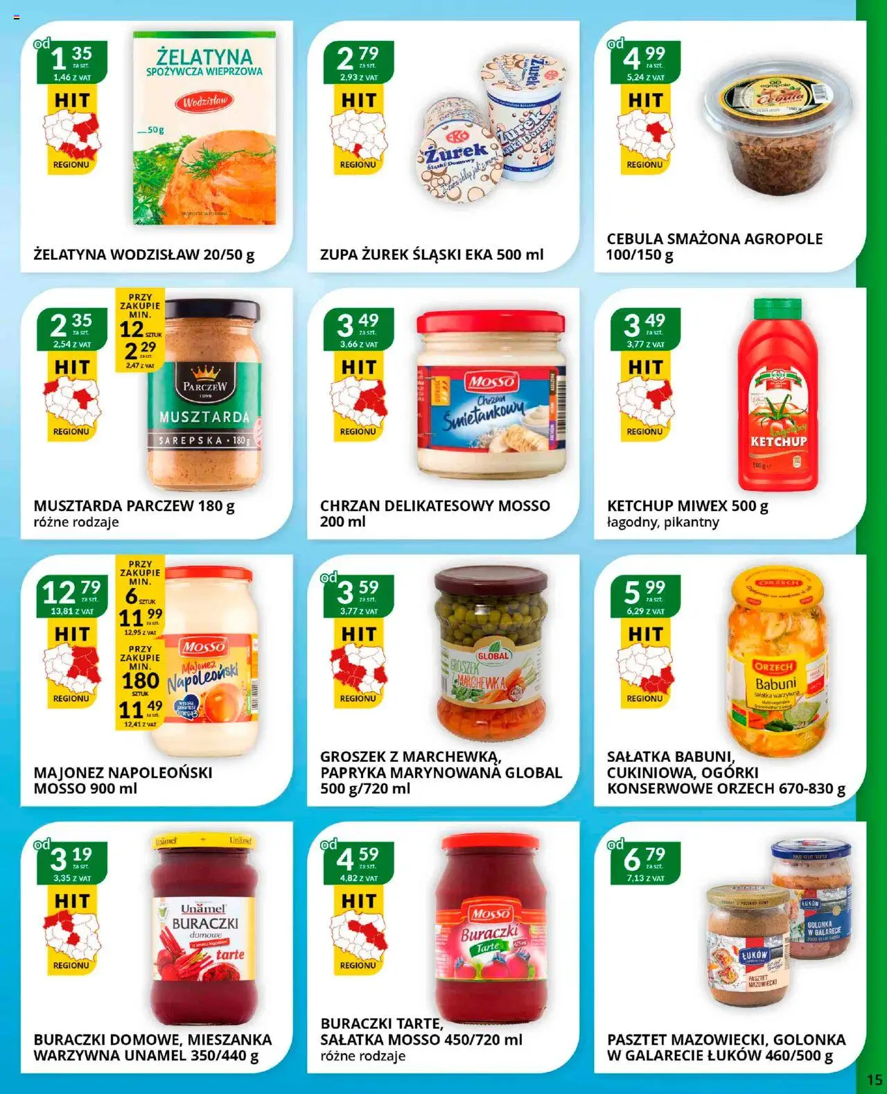 Eurocash Gazetka od 22.09.2025 | Strona: 15 | Produkty: Ketchup, Mieszanka warzywna, Chrzan, Zupa