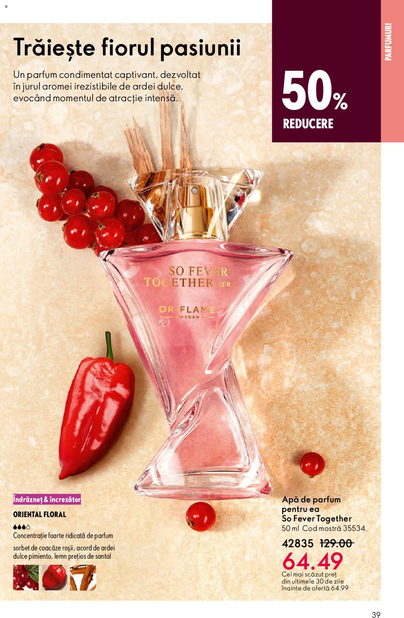 Noul catalog Oriflame – valabil de la 04.03.2026 | Pagină: 39 | Produse: Apă de parfum, Parfum, Ardei, Apă