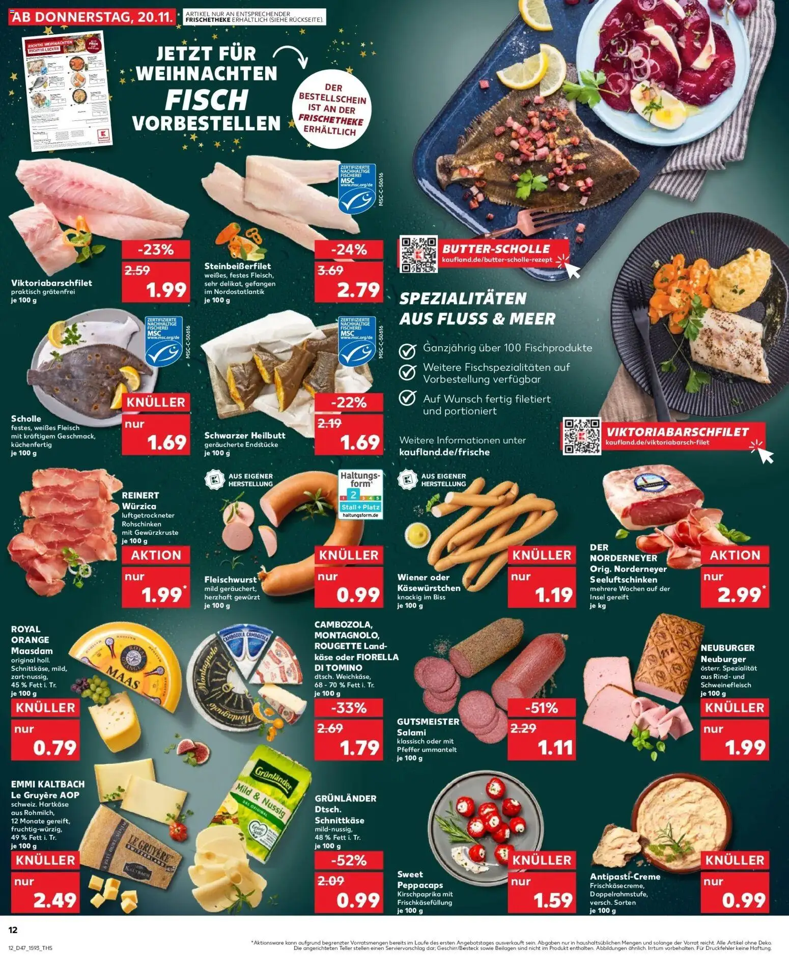 Kaufland prospekt Schorndorf	 – gültig ab 20.11.2025 | Seite: 12 | Produkte: Grunlander, Pfeffer, Salami, Schweinefleisch