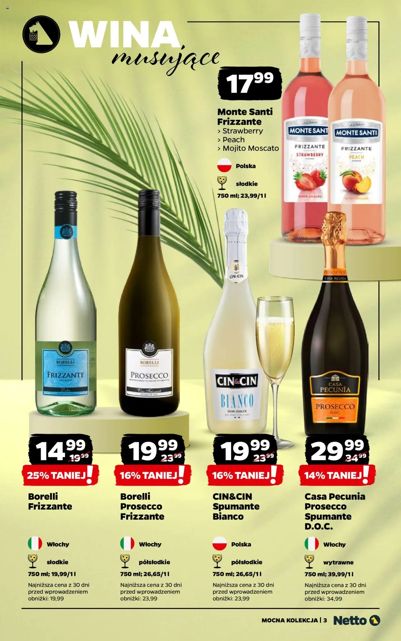 Netto gazetka - Mocna Kolekcja od 01.07.2025 | Strona: 3 | Produkty: Monte Santi, Prosecco