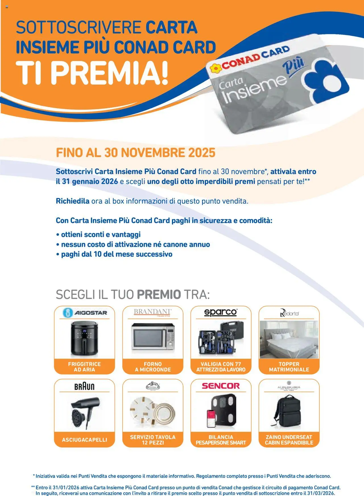 Volantino Conad del 10.09.2025 | Pagina: 3 | Prodotti: Microonde, Tè, Valigia, Asciugacapelli