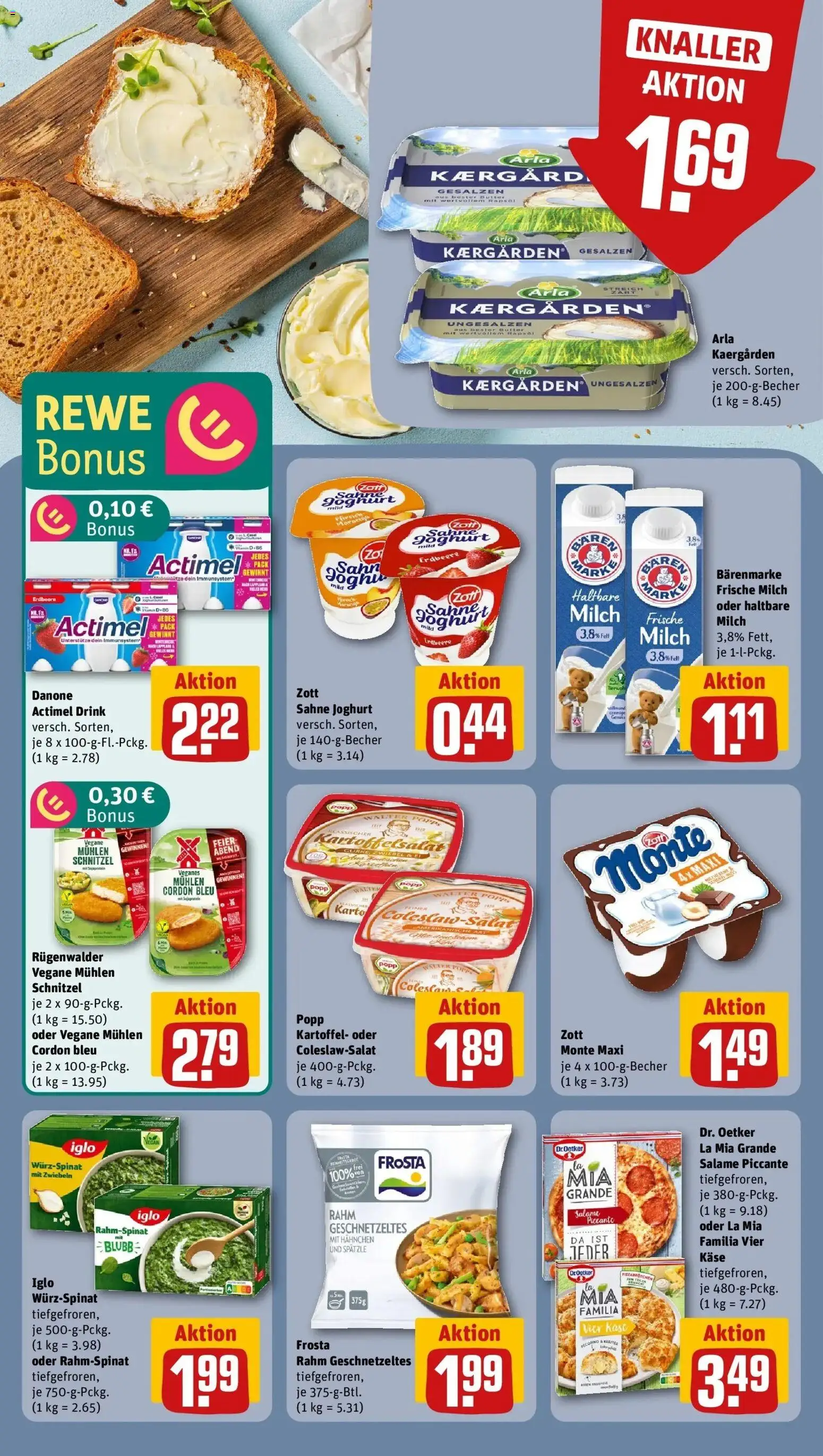 Rewe prospekt Neu-Isenburg	 – gültig ab 09.02.2026 | Seite: 14 | Produkte: Milch, Butter, Iglo, Frosta