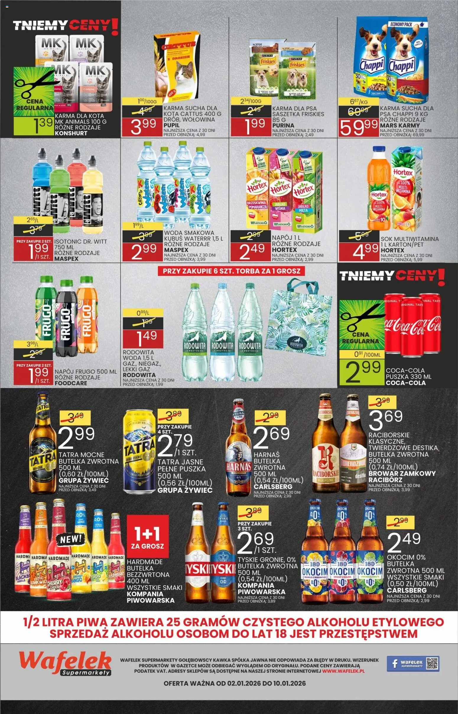 Wafelek Gazetka od 02.01.2026 | Strona: 8 | Produkty: Karma dla kota, Harnaś, Sok, Wołowina