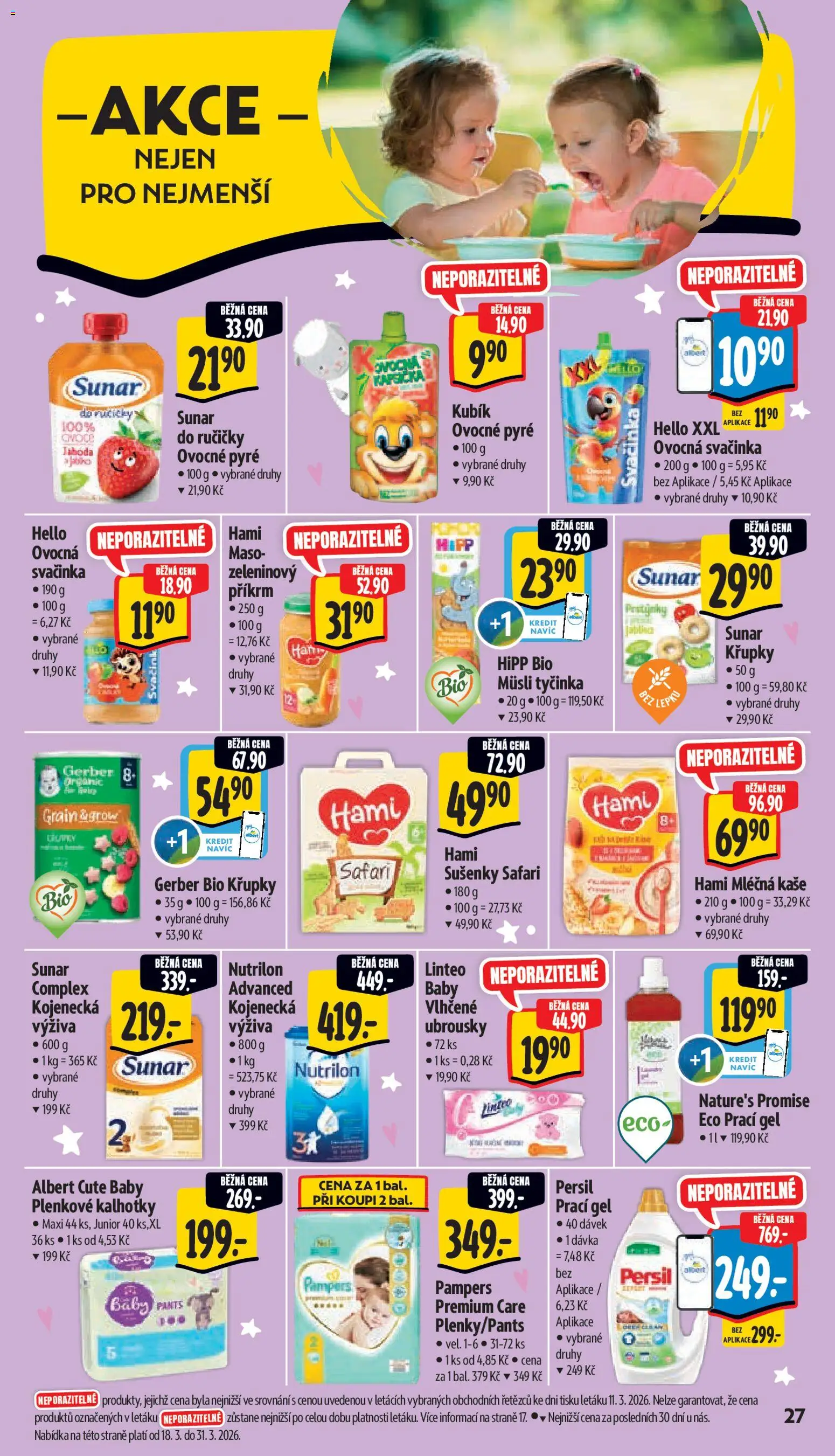 Albert leták - Supermarket - Brno od 18.03.2026 | Strana: 39 | Produkty: Pampers, Müsli, Hipp, Sušenky