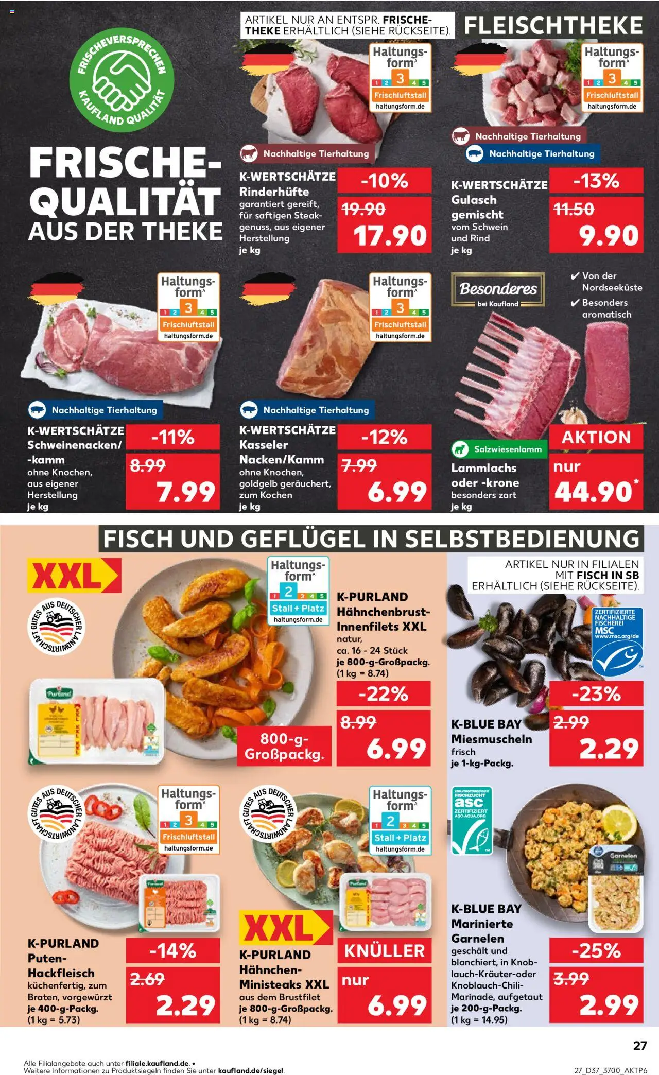 Kaufland prospekt Rostock	 – gültig ab 14.09.2025 | Seite: 27 | Produkte: Theke, Gulasch, Steak, Hahnchenbrust