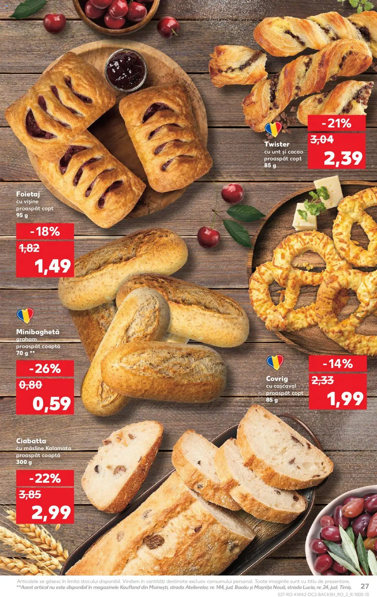 Kaufland RO akciós ujság - amely érvényes a következő dátumtól: 15.10.2025 | Oldal: 27 | Termékek: Ciabatta