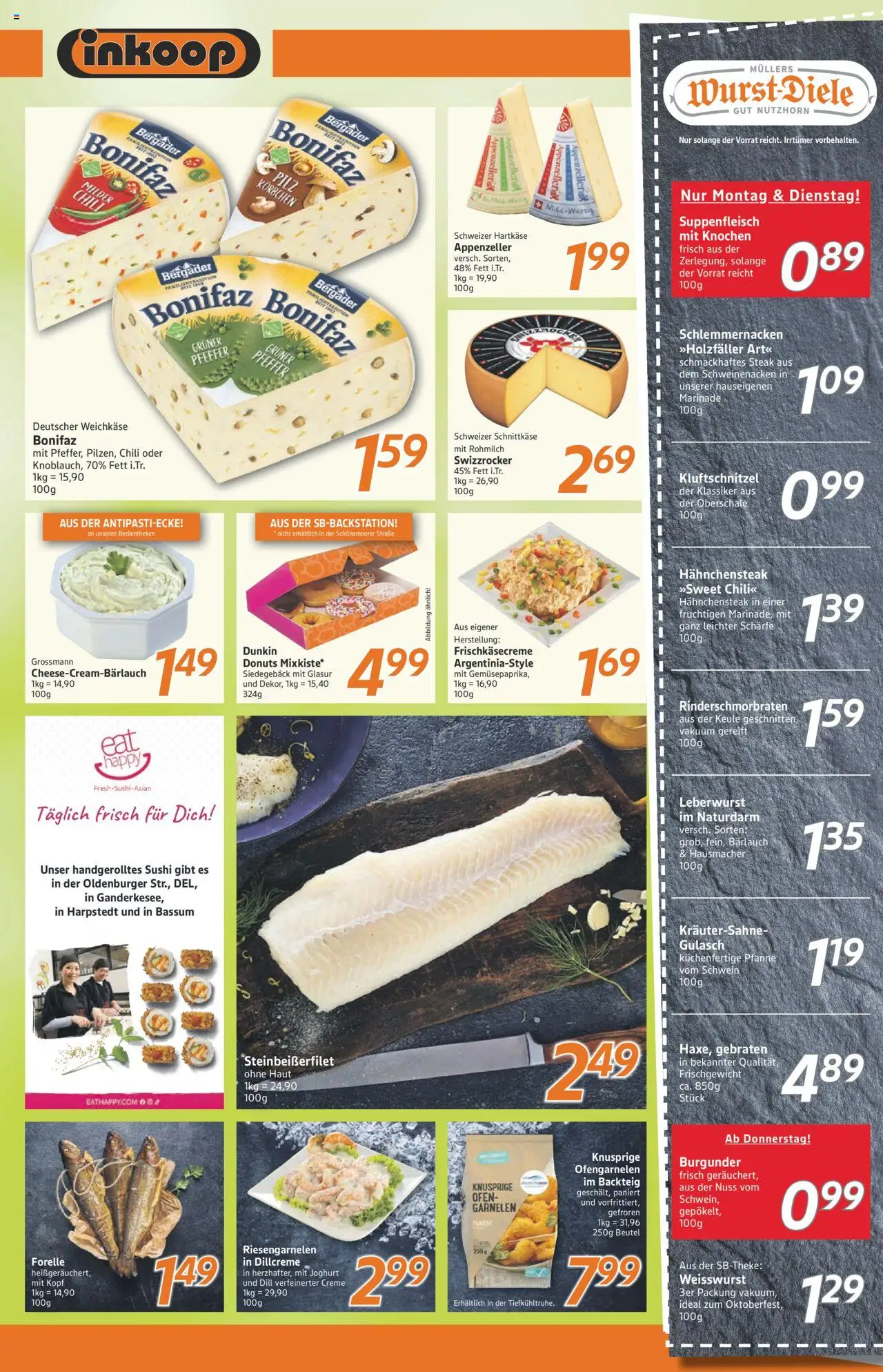 Inkoop Prospekt 	 – gültig ab 15.09.2025 | Seite: 3 | Produkte: Schweinenacken, Donuts, Pfeffer, Steak