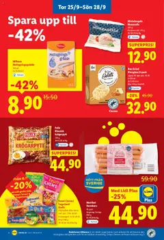 Lidl reklamblad aktuell från 22.09.2025 | Sida: 30 | Produkter: Varmkorv, Godis, Grädde, Matlagningsgrädde
