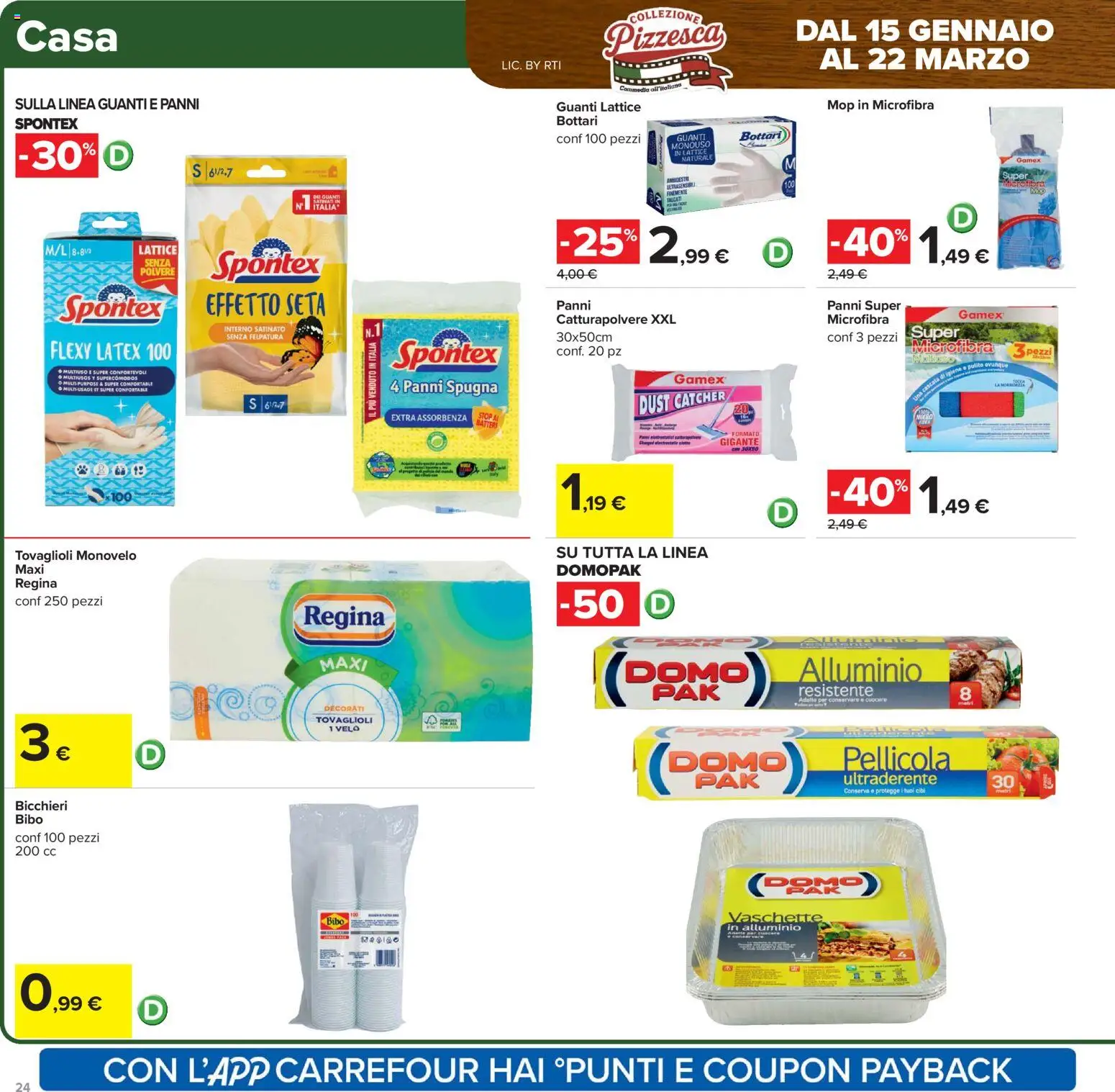 Volantino Carrefour del 02.03.2026 | Pagina: 24 | Prodotti: Guanti, Pellicola, Alluminio, Vaschette