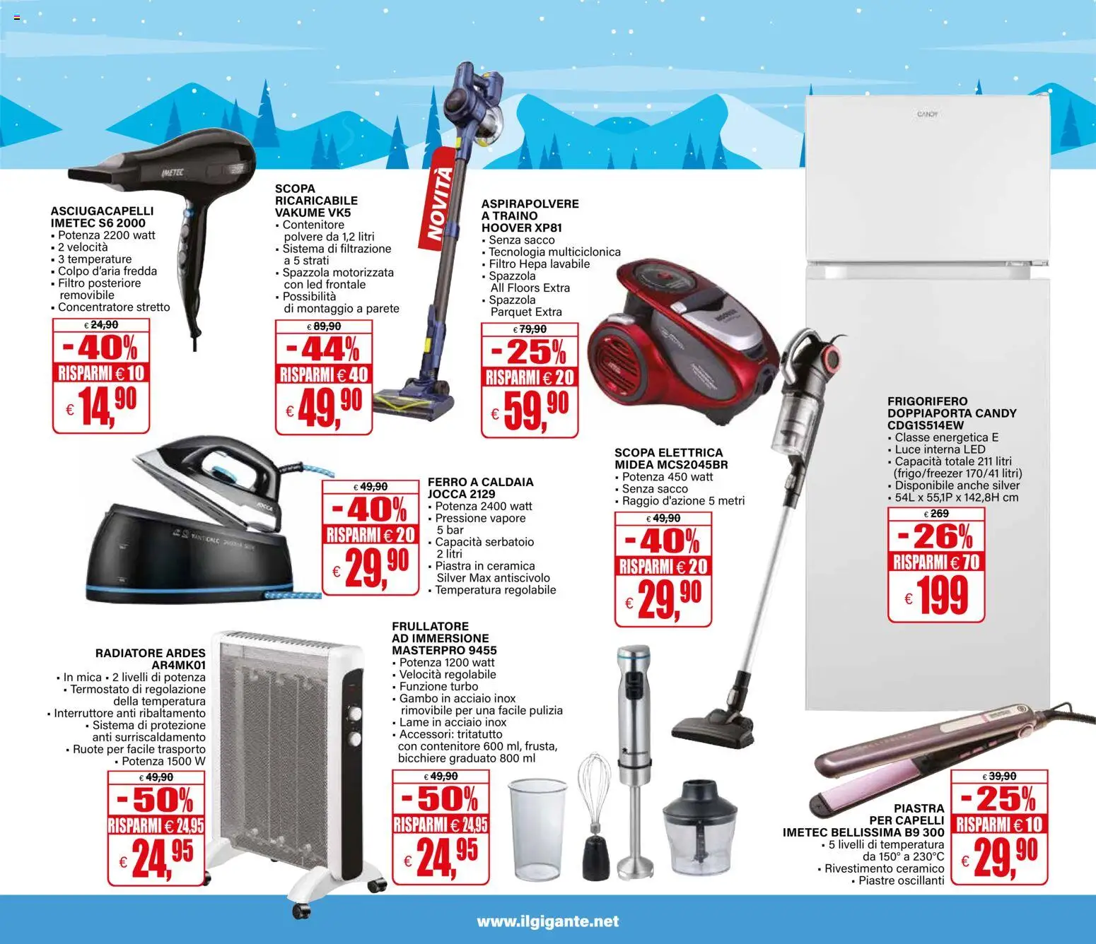 Volantino Il Gigante del 15.01.2026 | Pagina: 41 | Prodotti: Scopa elettrica, Frullatore, Scopa, Contenitore