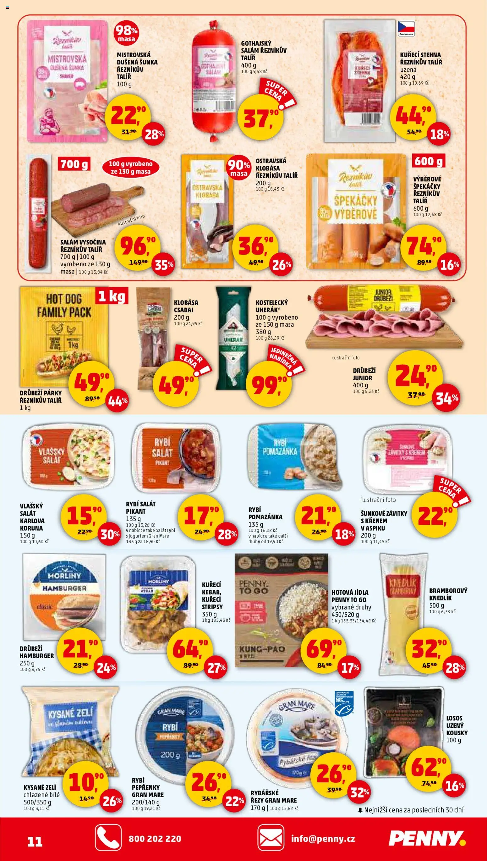 Penny Market leták - Čtvrtečník od 02.01.2026 | Strana: 11 | Produkty: Šunka, Hotová jídla, Kebab, Kuřecí stehna