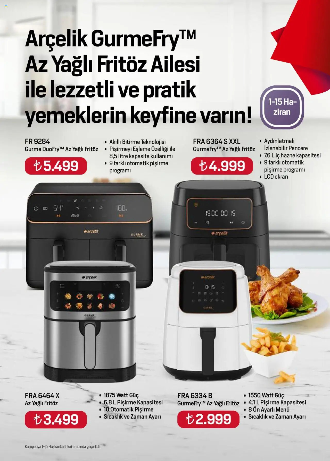 Arçelik Katalog - 01.06.2025 tarihinden itibaren geçerlidir | Sayfa: 72 | Ürünler: Fritöz