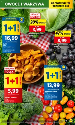 Lidl Gazetka od 07.08.2025 | Strona: 19 | Produkty: Kapusta, Winogrona, Pomidory, Owoce