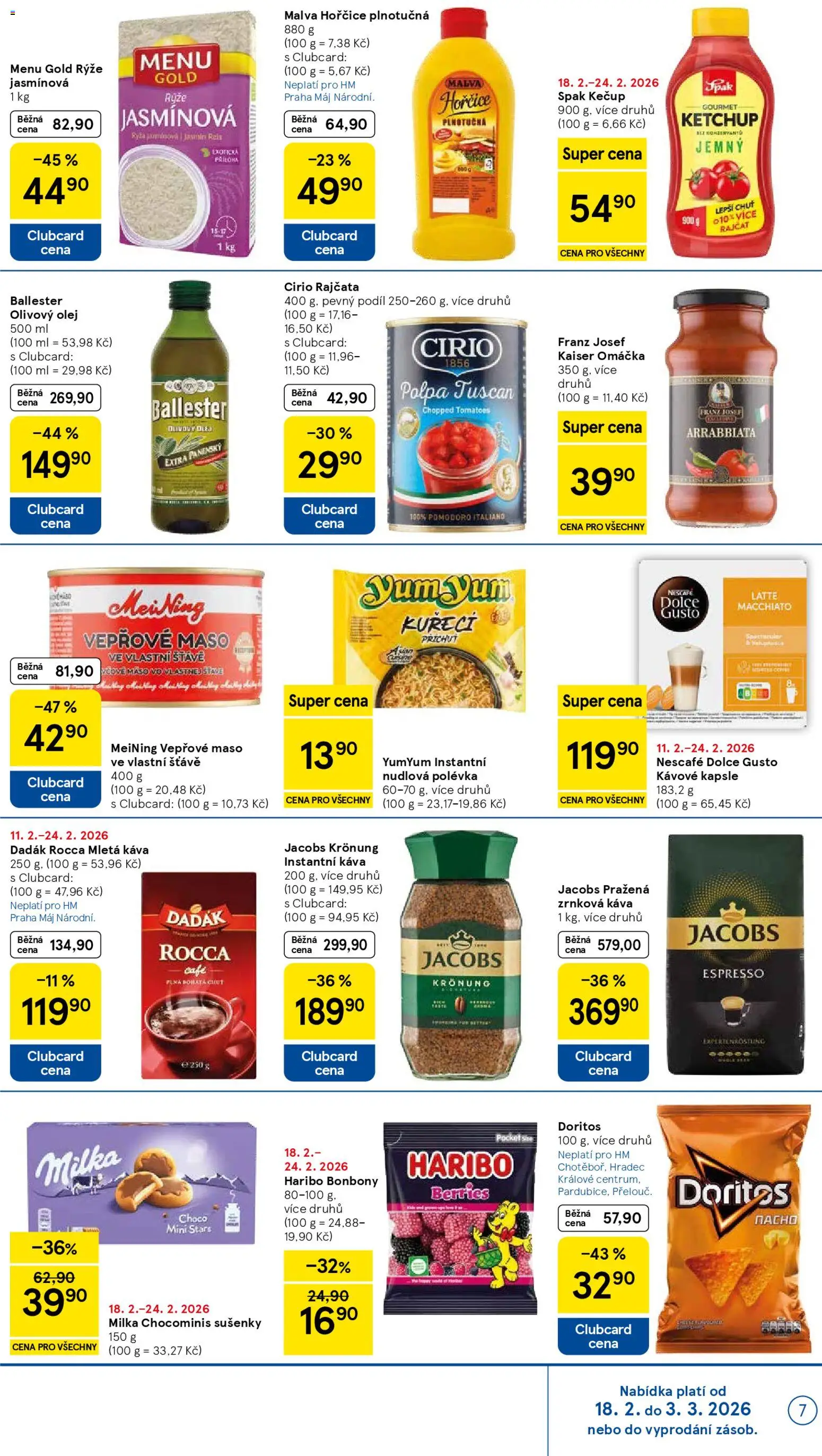 Tesco leták - Hypermarket od 18.02.2026 | Strana: 7 | Produkty: Gourmet, Rajčata, Haribo, Maso
