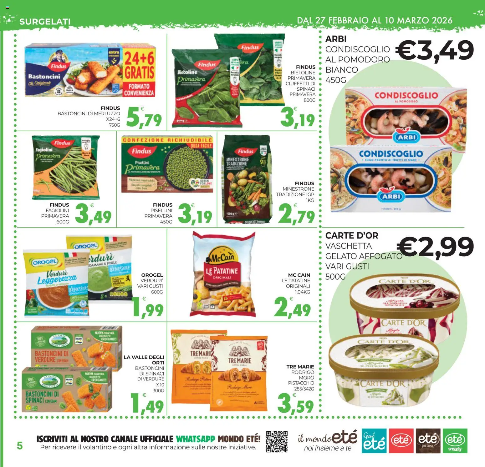 Volantino Eté del 27.02.2026 | Pagina: 5 | Prodotti: Tè, Patatine, Verdure, Spinaci