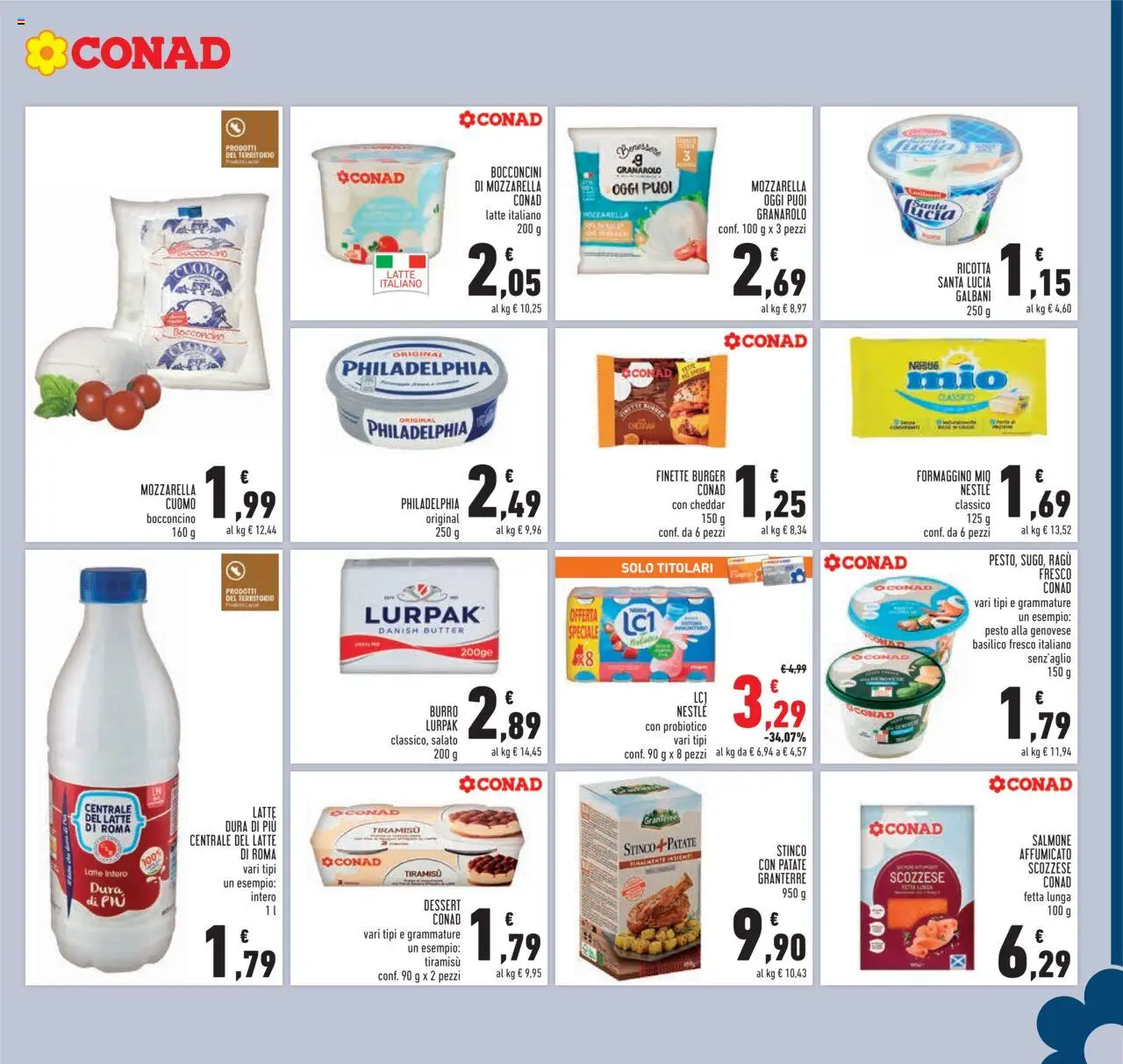 Volantino Conad del 22.10.2025 | Pagina: 9 | Prodotti: Latte, Pesto, Ragú, Ricotta
