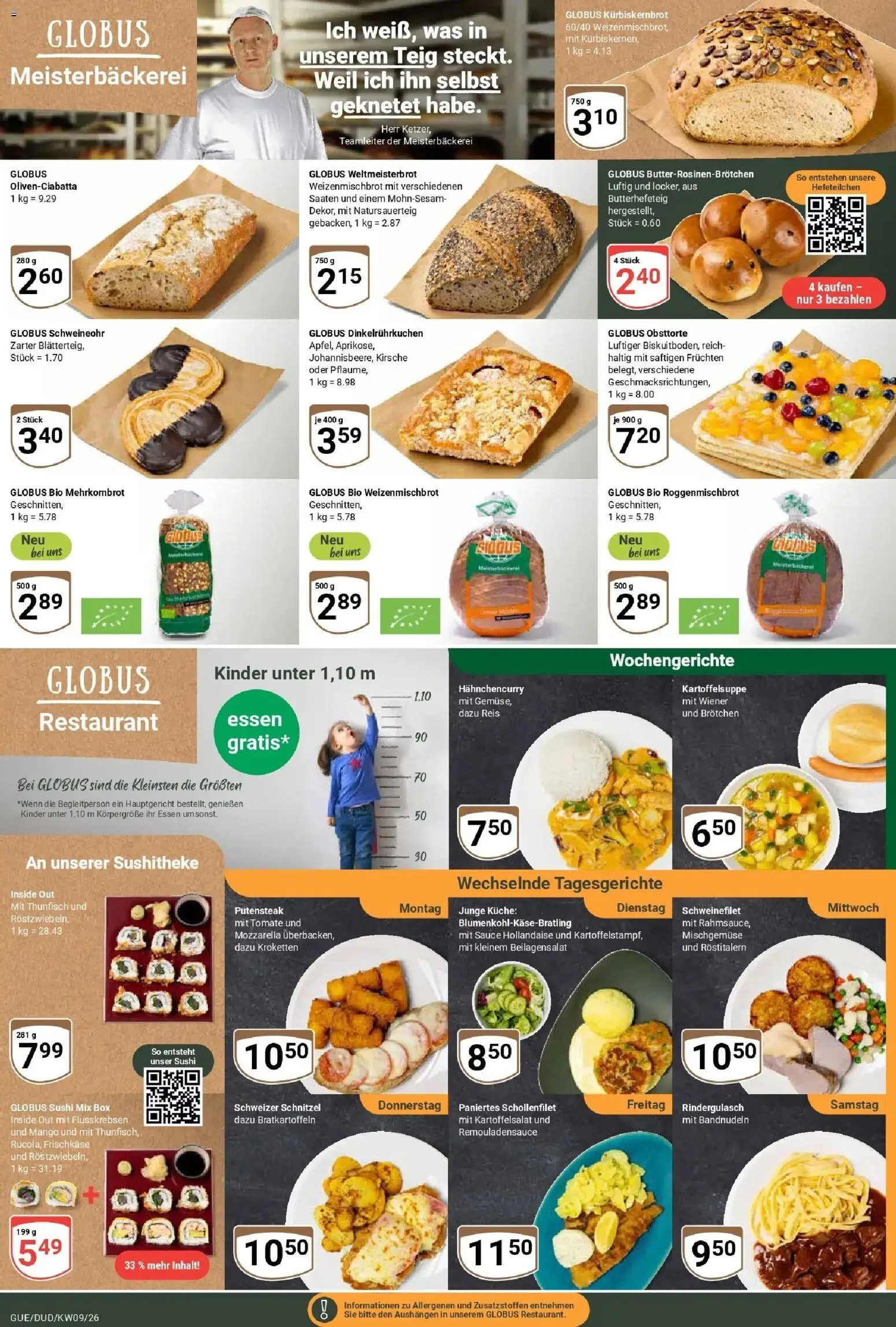 Globus Prospekt Saarbrücken-Güdingen – gültig ab 23.02.2026 | Seite: 9 | Produkte: Rindergulasch, Schnitzel, Schweinefilet, Reis