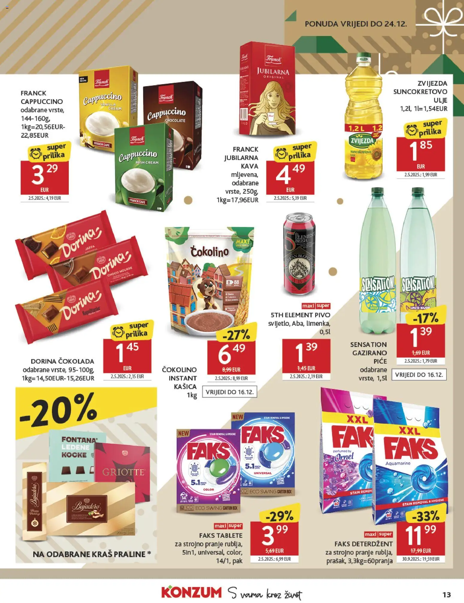 Konzum katalog | vrijedi od 10.12.2025 | Stranica: 13 | Proizvodi: Dorina, Kava, Čokolada, Cappuccino