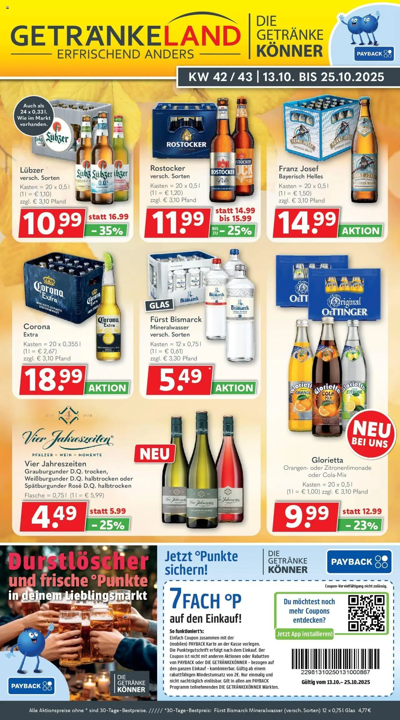 Getränkeland - Getränkeland: Getränkeangebote – gültig ab 13.10.2025 | Seite: 1 | Produkte: Durstloscher, Cola, Oettinger, Zitrone
