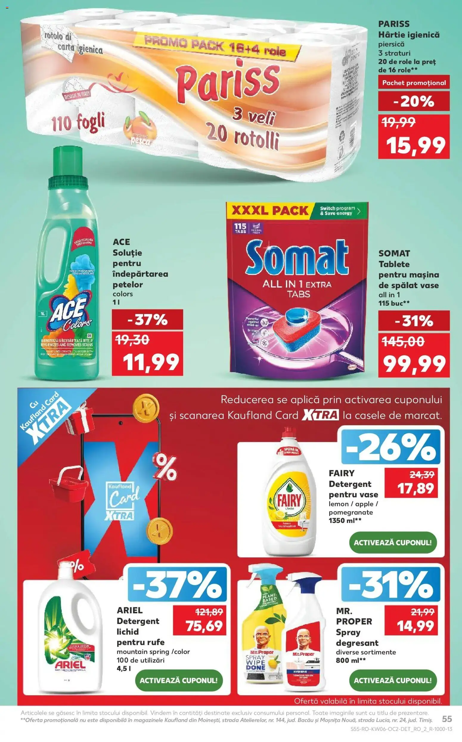 Noul catalog Kaufland – valabil de la 04.02.2026 | Pagină: 55 | Produse: Piersică, Role, Apple, Tablete pentru mașina de spălat