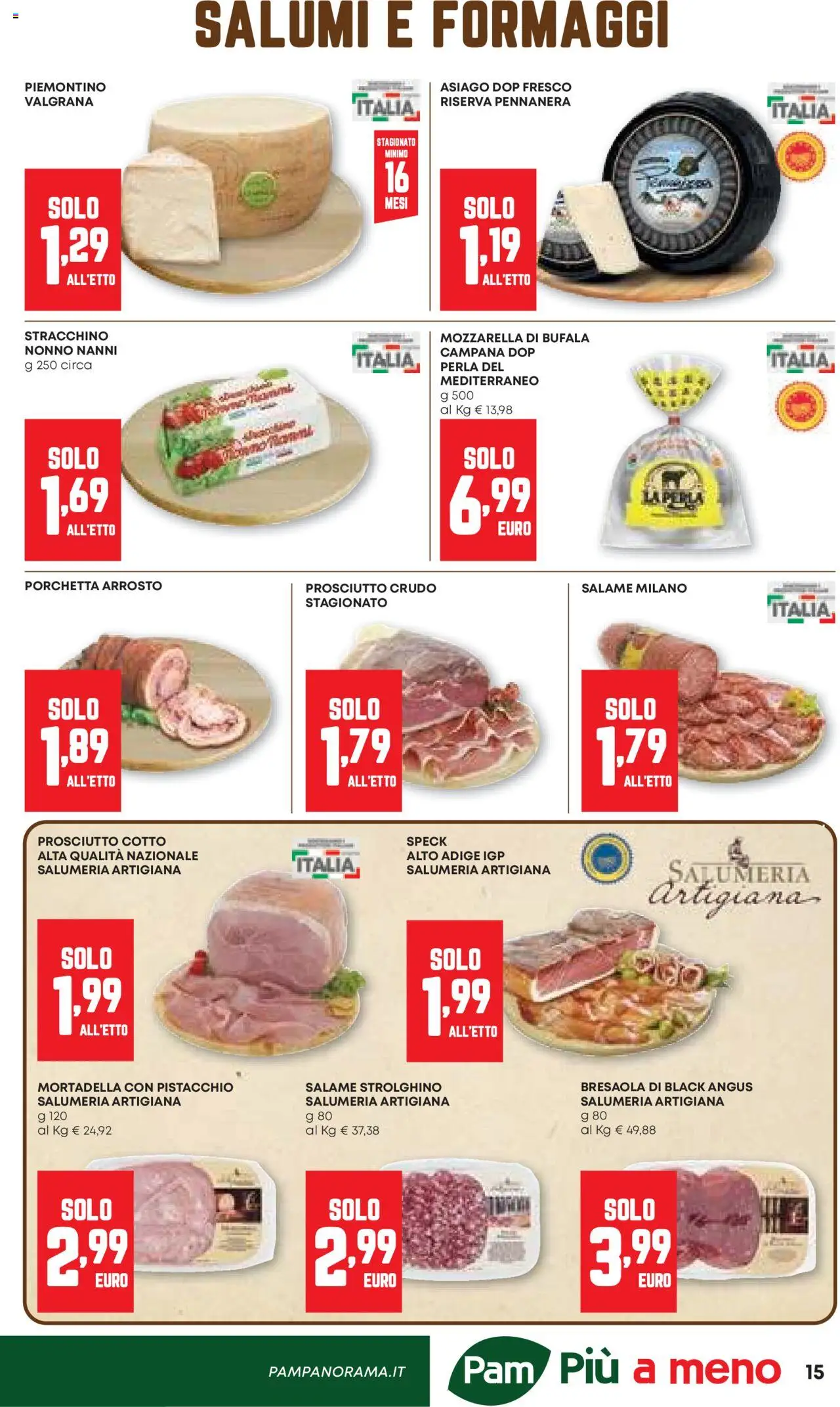 Volantino PAM del 21.08.2025 | Pagina: 15 | Prodotti: Speck, Arrosto, Bresaola, Prosciutto