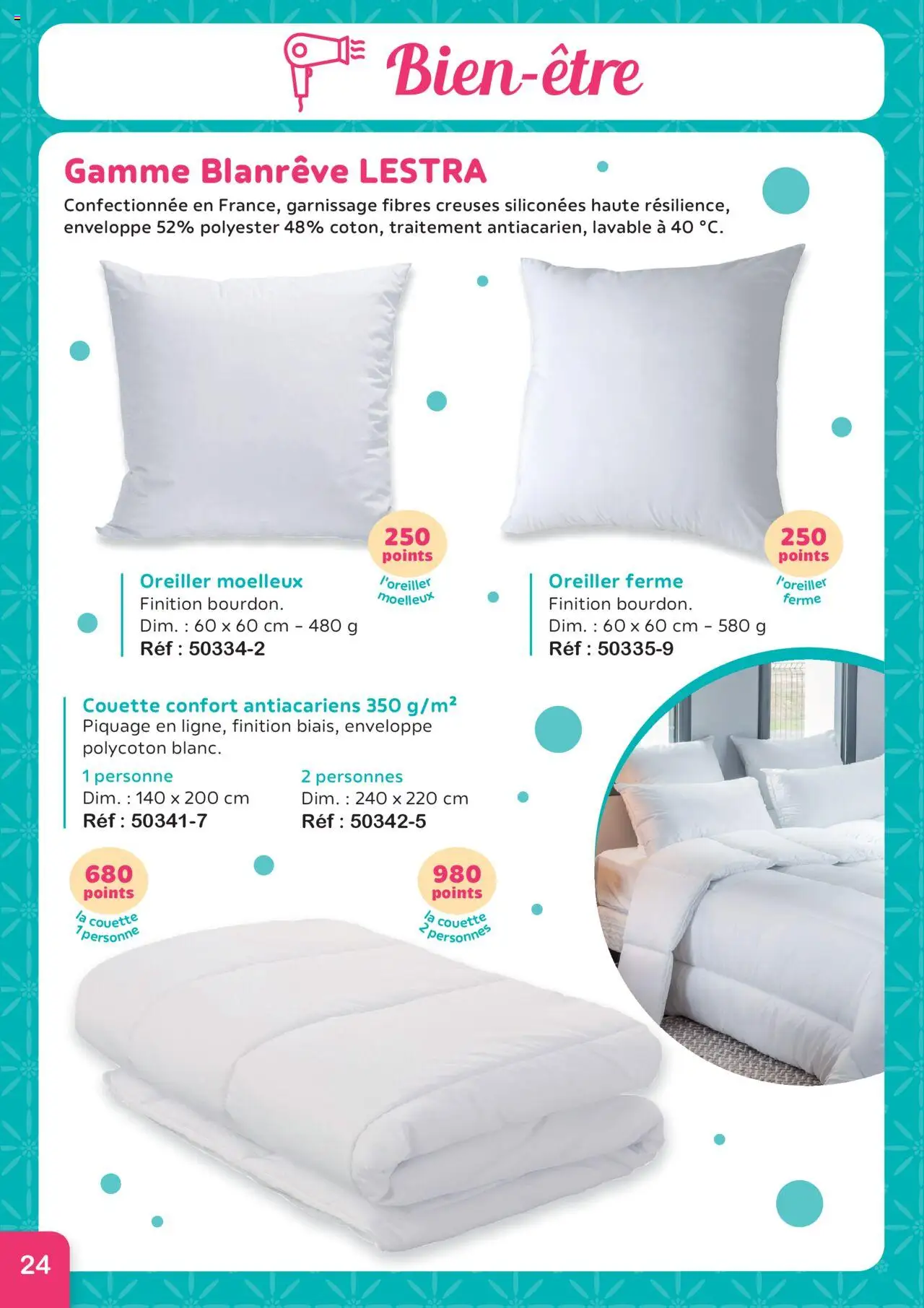 {H1} | Page: 24 | Produits: Enveloppe, Oreiller, La couette, Couette