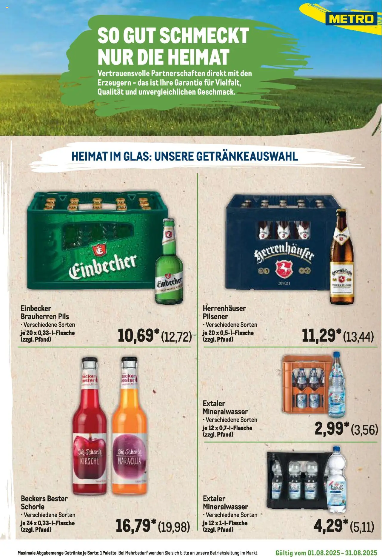Metro Regionaler Flyer - gültig ab dem 01.08.2025 | Seite: 77 | Produkte: Pils, Mineralwasser