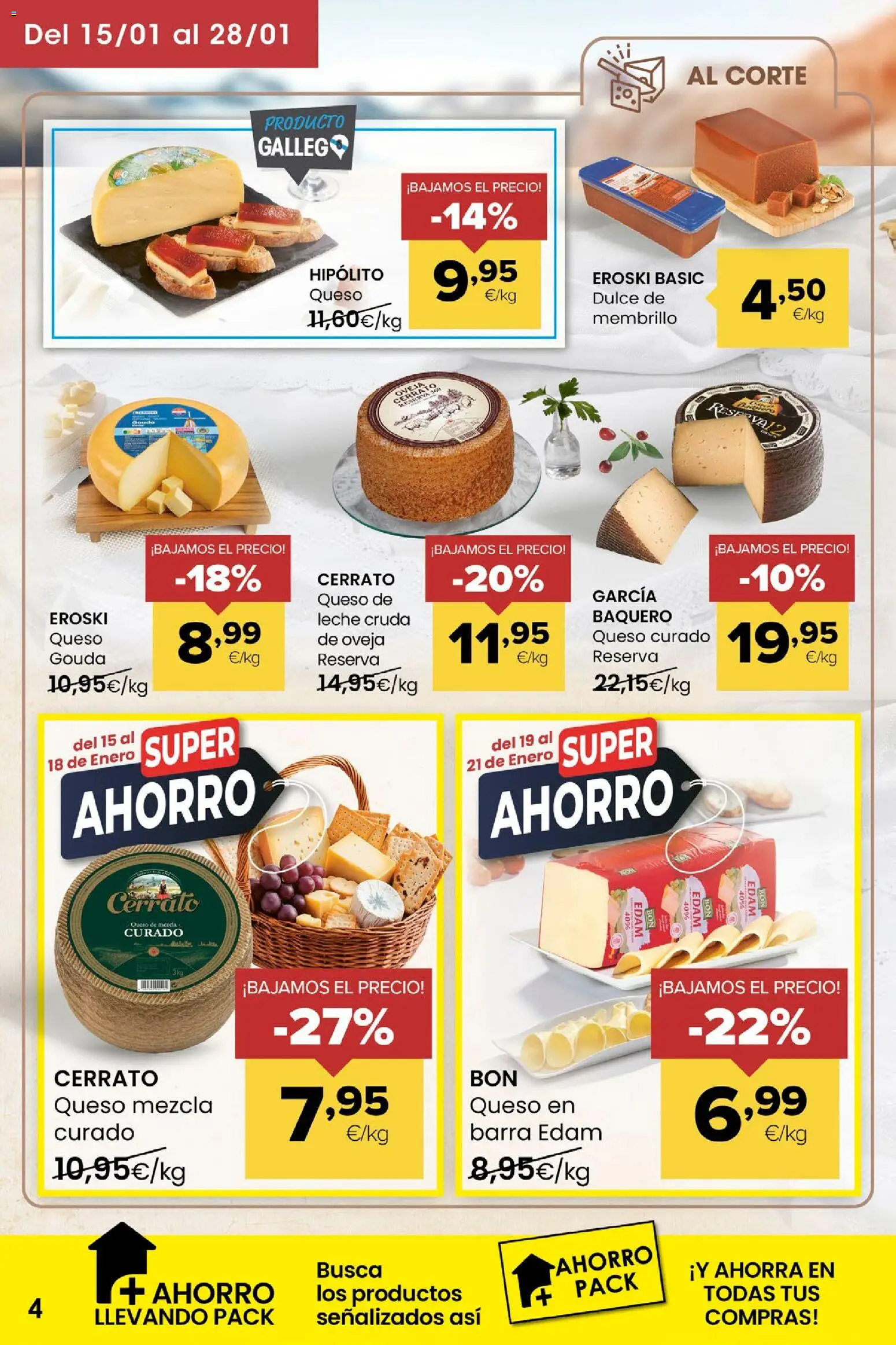 Eroski folleto │ válido desde el 15.01.2026 | Página: 4 | Productos: Leche, Queso