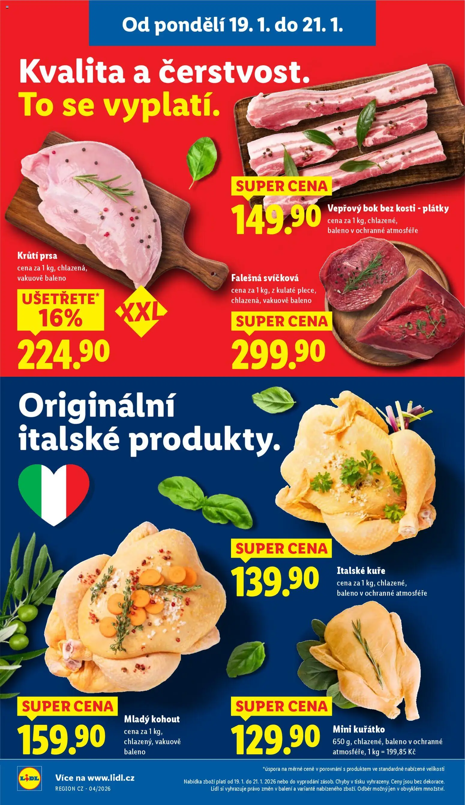 Lidl leták od 19.01.2026 | Strana: 12 | Produkty: Vepřový bok, Vepřový bok bez kosti, Kuře