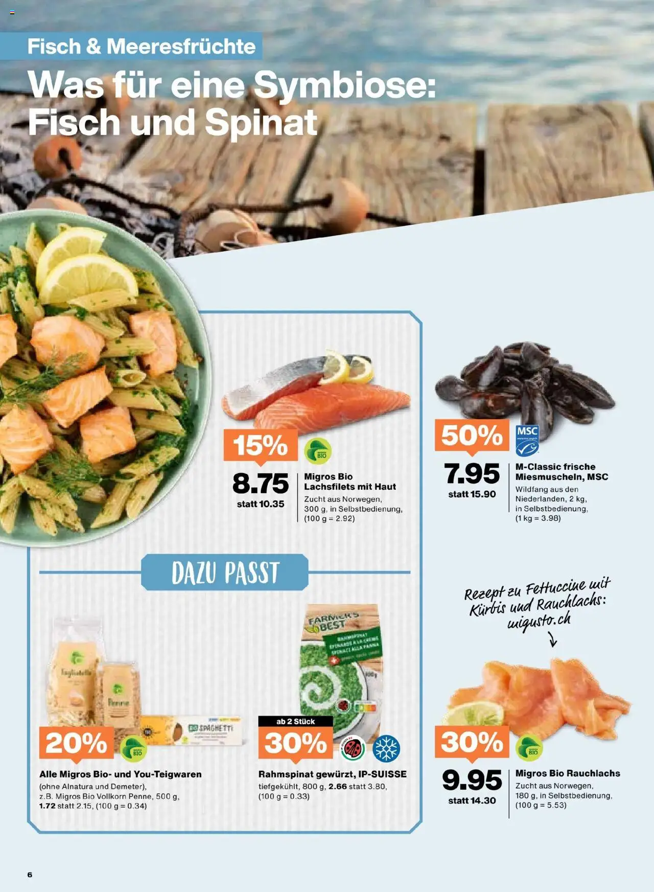 Migros Aktionen – gültig ab 30.09.2025 | Seite: 6 | Produkte: Fisch, Pasta, Kürbis, Meeresfrüchte