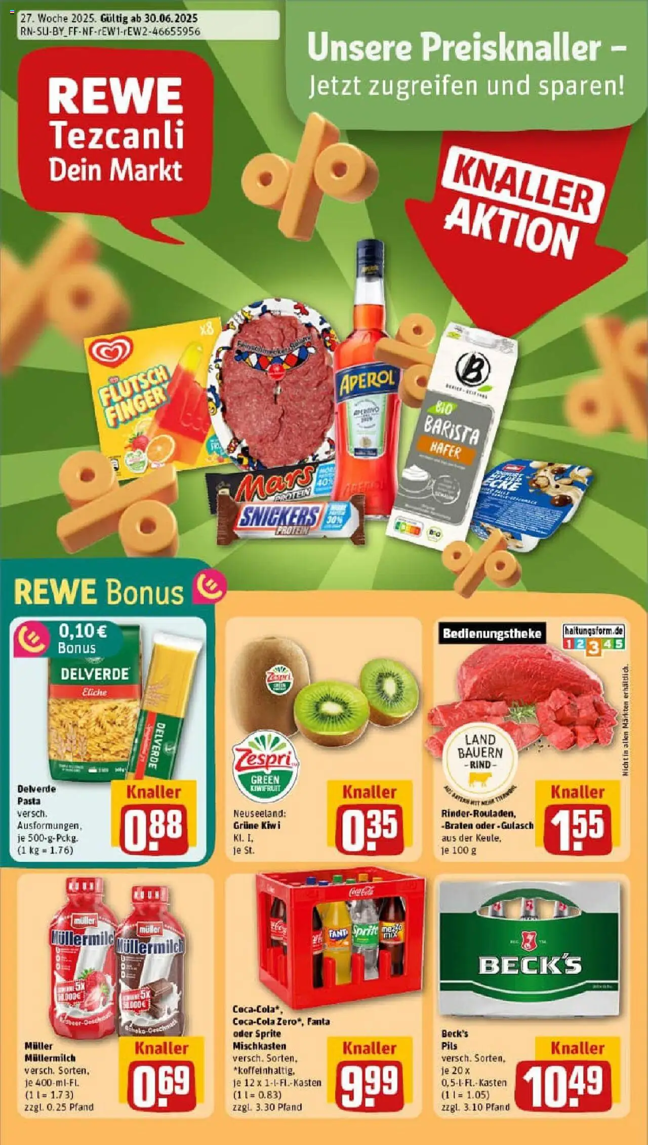 Rewe prospekt Münchsmünster	 - gültig ab dem 29.06.2025 | Seite: 1 | Produkte: Sprite, Snickers, Aperol, Kiwi