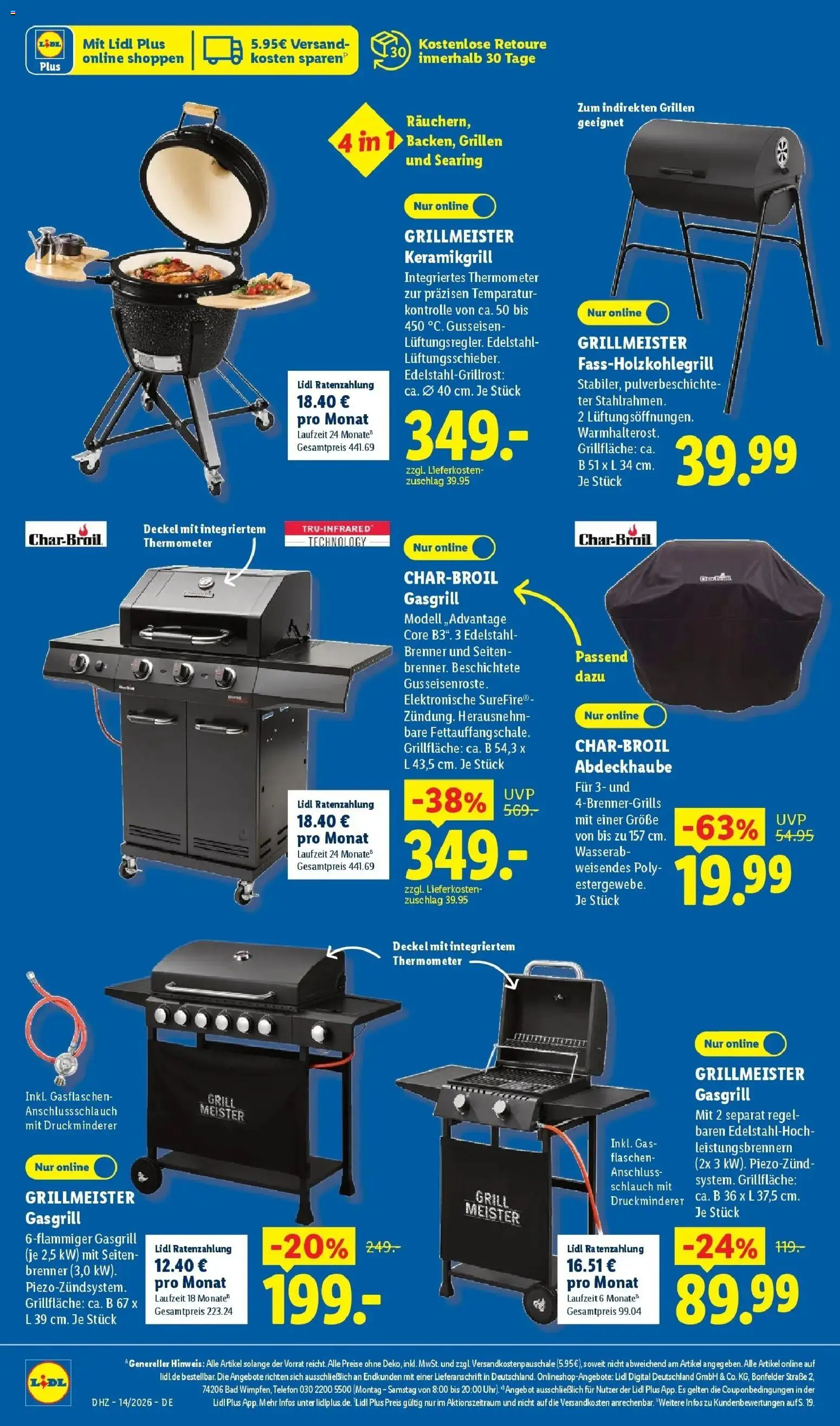 Lidl Prospekt Rheinbrohl – gültig ab 30.03.2026 | Seite: 48 | Produkte: Grill, Thermometer, Bad, Telefon