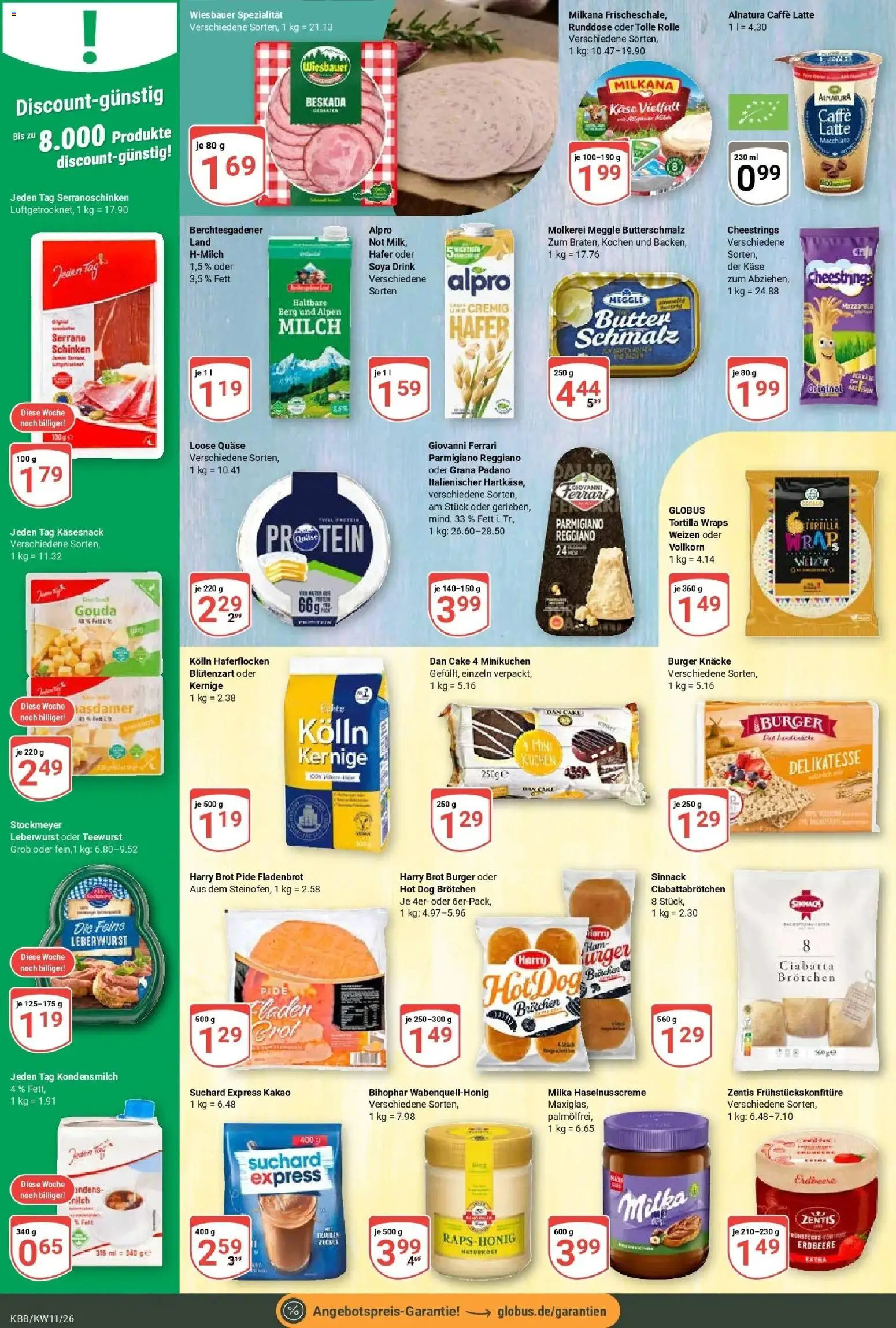 Globus prospekt Koblenz-Bubenheim	 – gültig ab 09.03.2026 | Seite: 13 | Produkte: Milkana, Gouda, Burger, Kuchen