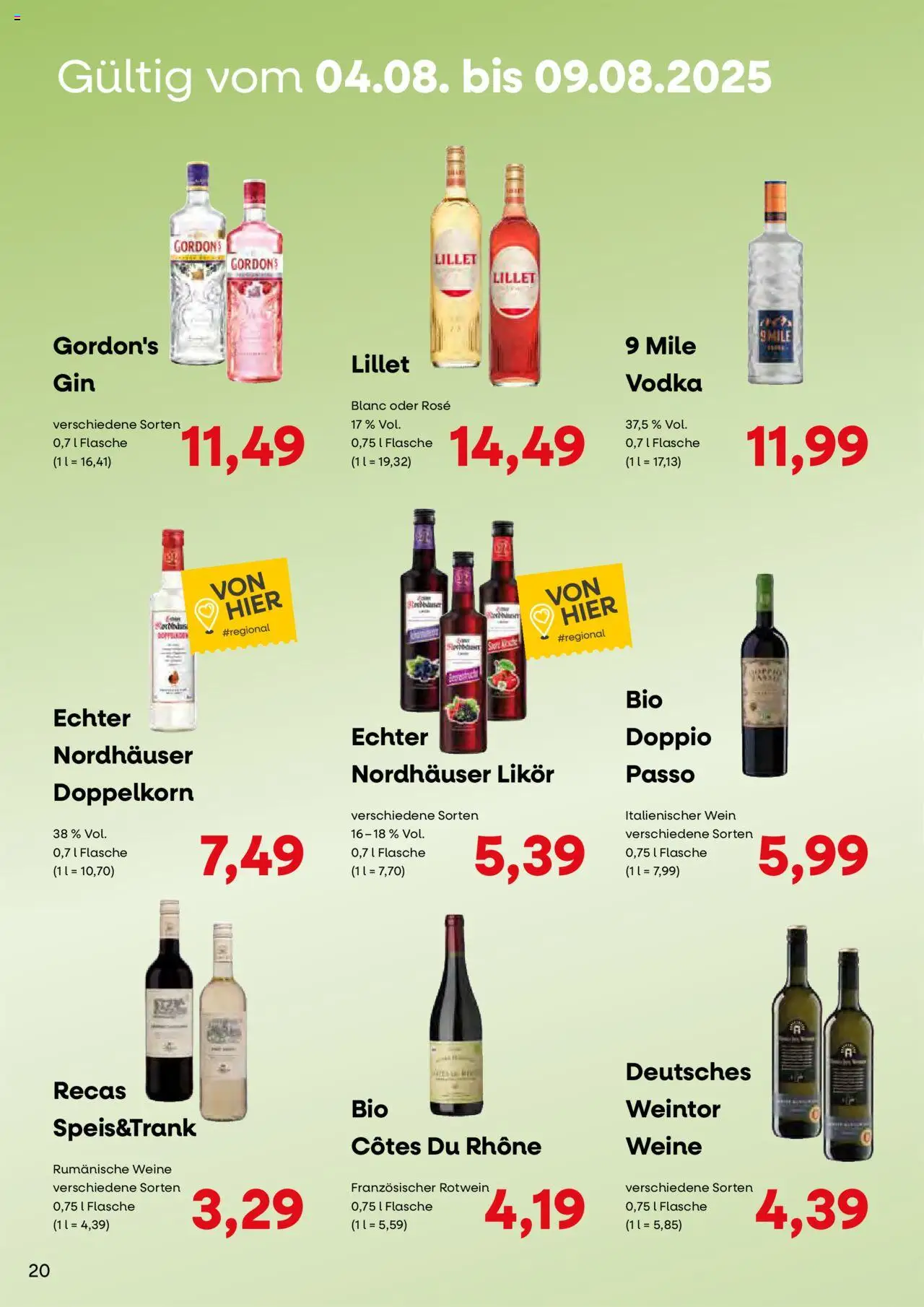 KONSUM Leipzig - Nah. Frisch. Freundlich. - gültig ab dem 28.07.2025 | Seite: 20 | Produkte: Rotwein, Likör, Wein, Vodka