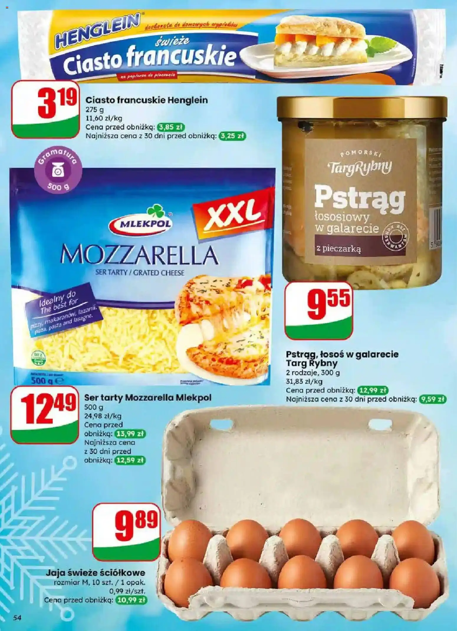 Dino Gazetka od 17.12.2025 | Strona: 54 | Produkty: Ciasto francuskie, Ciasto, Łosoś, Jaja