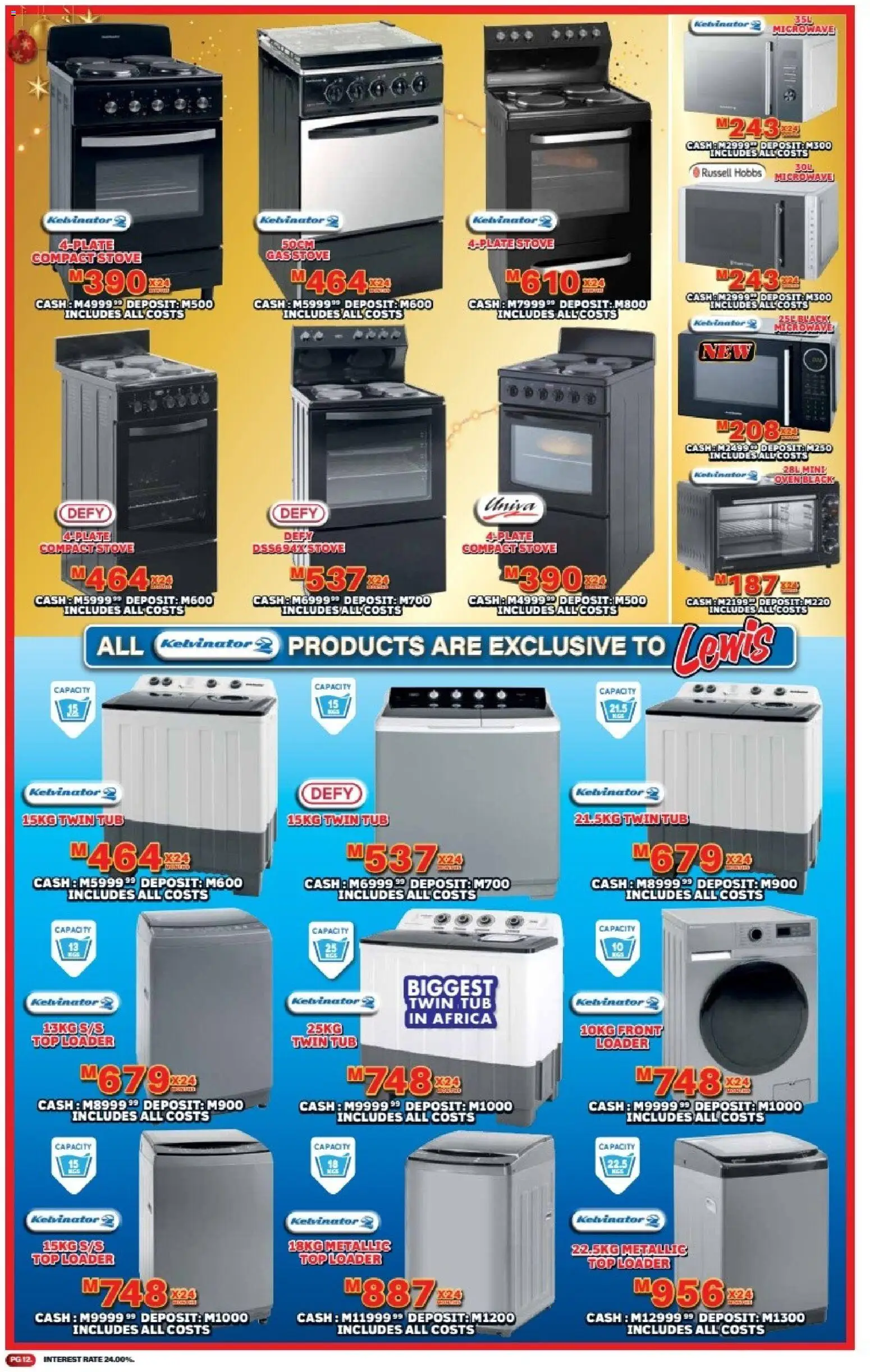 New Lewis Stores catalogue – valid from 08.12.2025 | Page: 12 | Products: Oven, Stove, Plate, Microwave