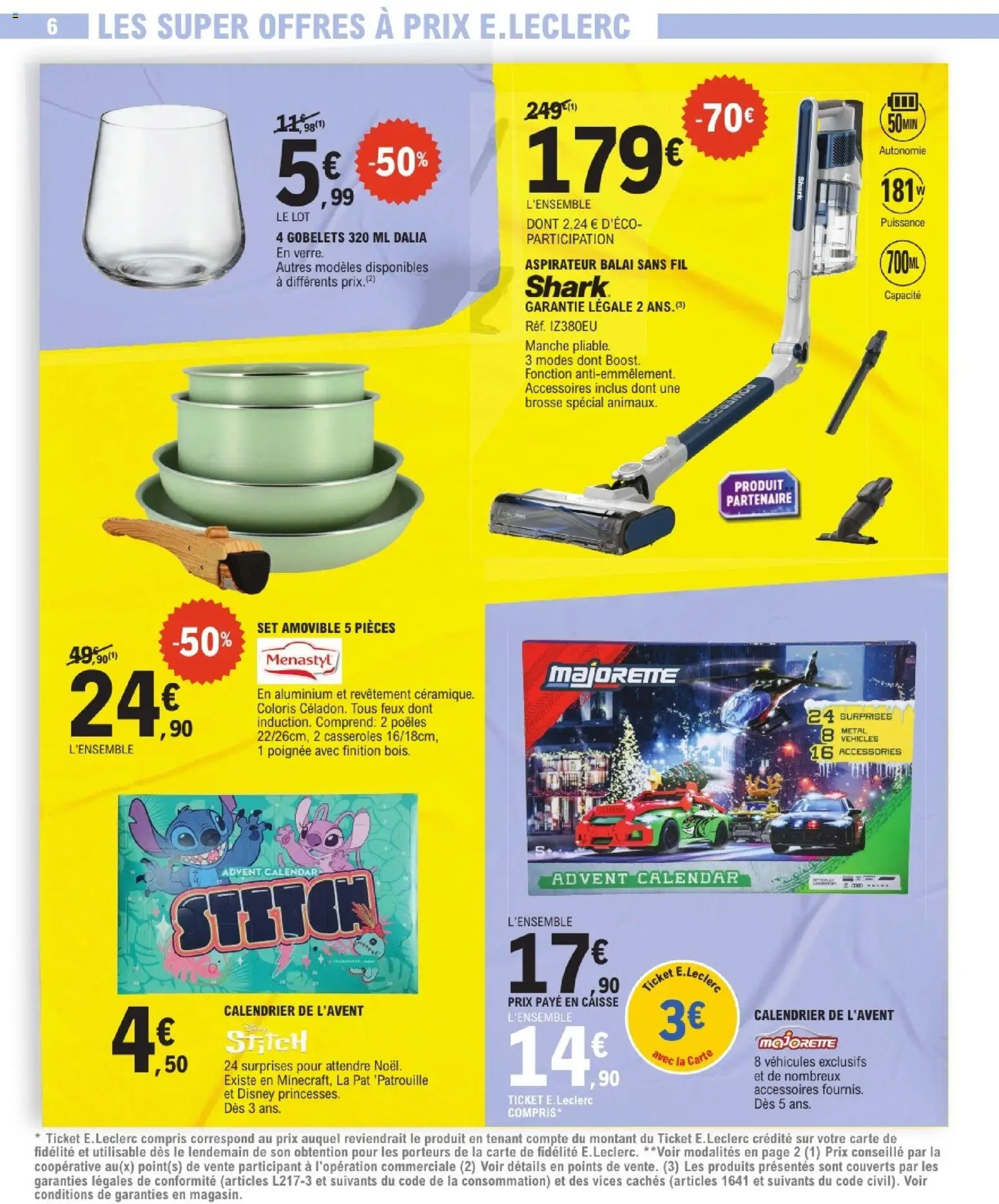 {H1} | Page: 6 | Produits: Casseroles, Aspirateur balai sans fil, Brosse, Balai