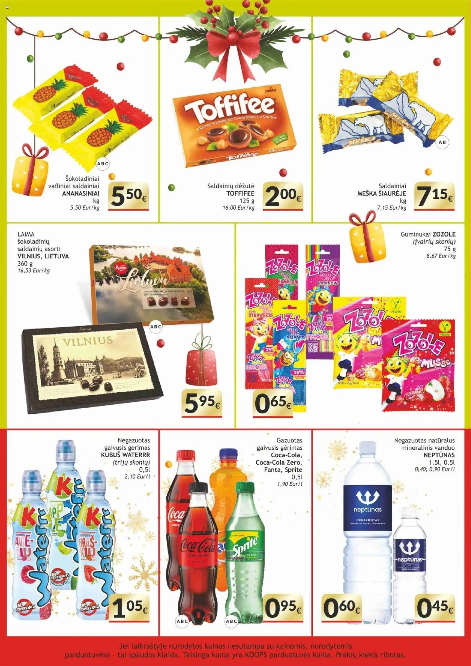 Koops akcijos nuo 15.12.2025 | Puslapis: 12 | Prekių: Gaivusis gėrimas, Guminukai, Saldainiai, Mineralinis vanduo
