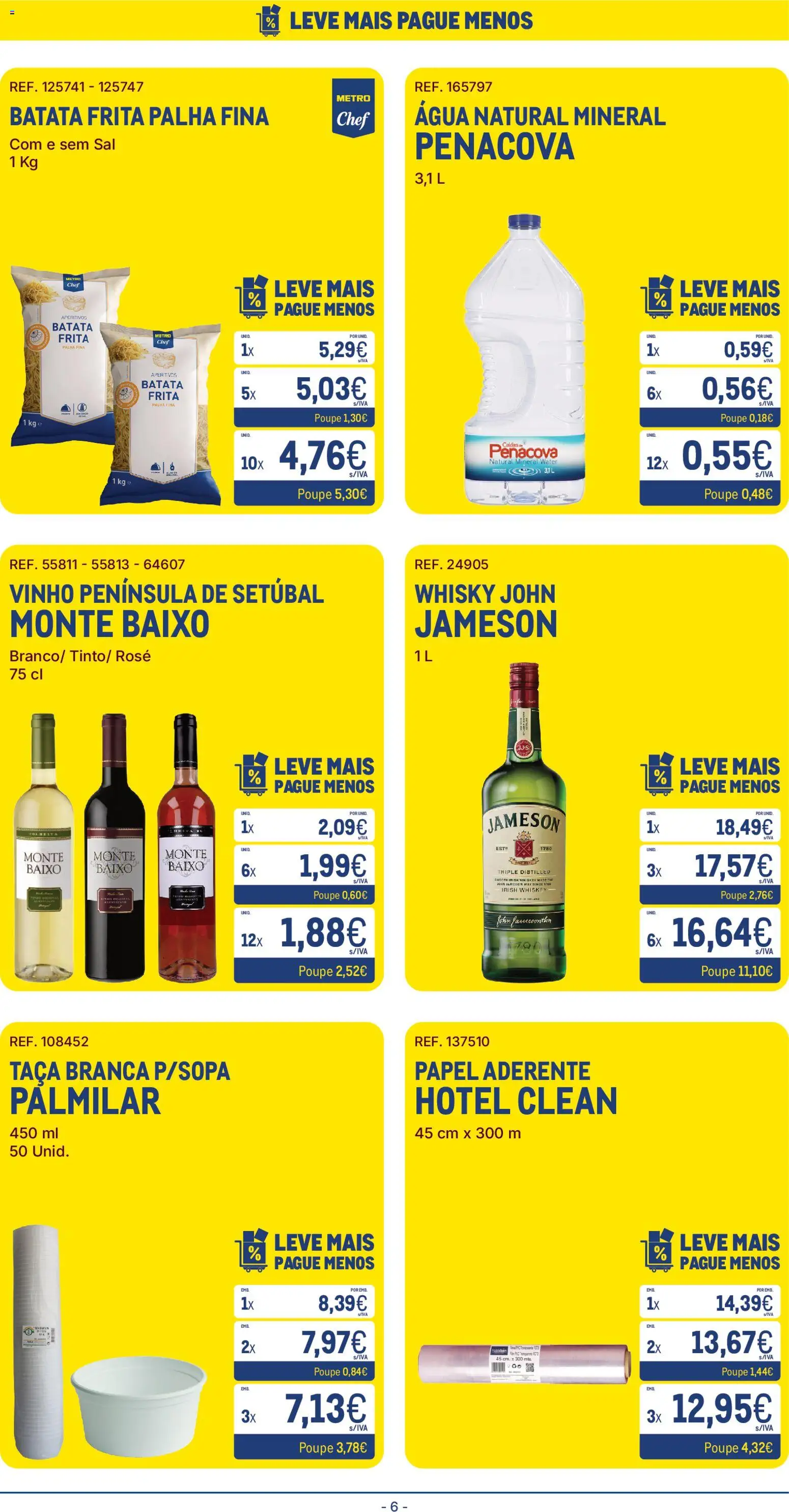 Makro folheto │ válido de 21.04.2026 | Página: 6 | Produtos: Agua, Whisky, Batata frita, Sal