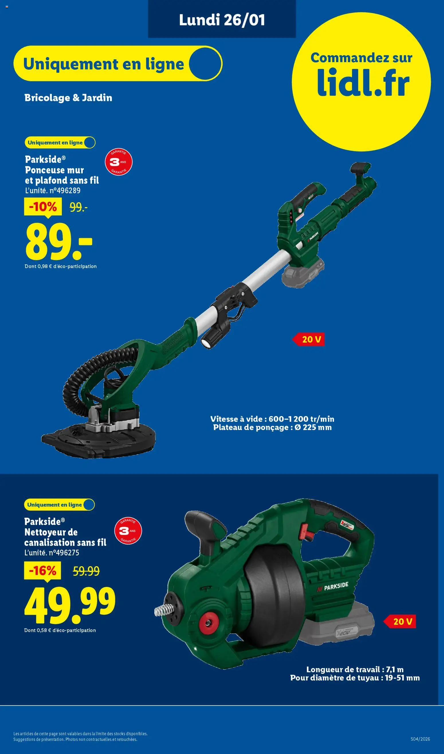 {H1} | Page: 3 | Produits: Plateau, Ponceuse, Tuyau