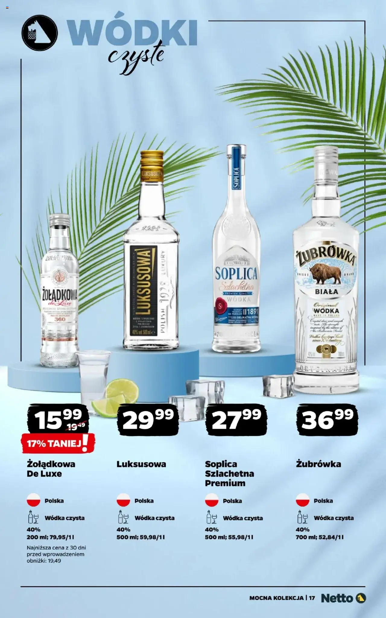 Netto gazetka - Mocna Kolekcja od 01.08.2025 | Strona: 17 | Produkty: Wódka Luksusowa, Żubrówka, Wódka