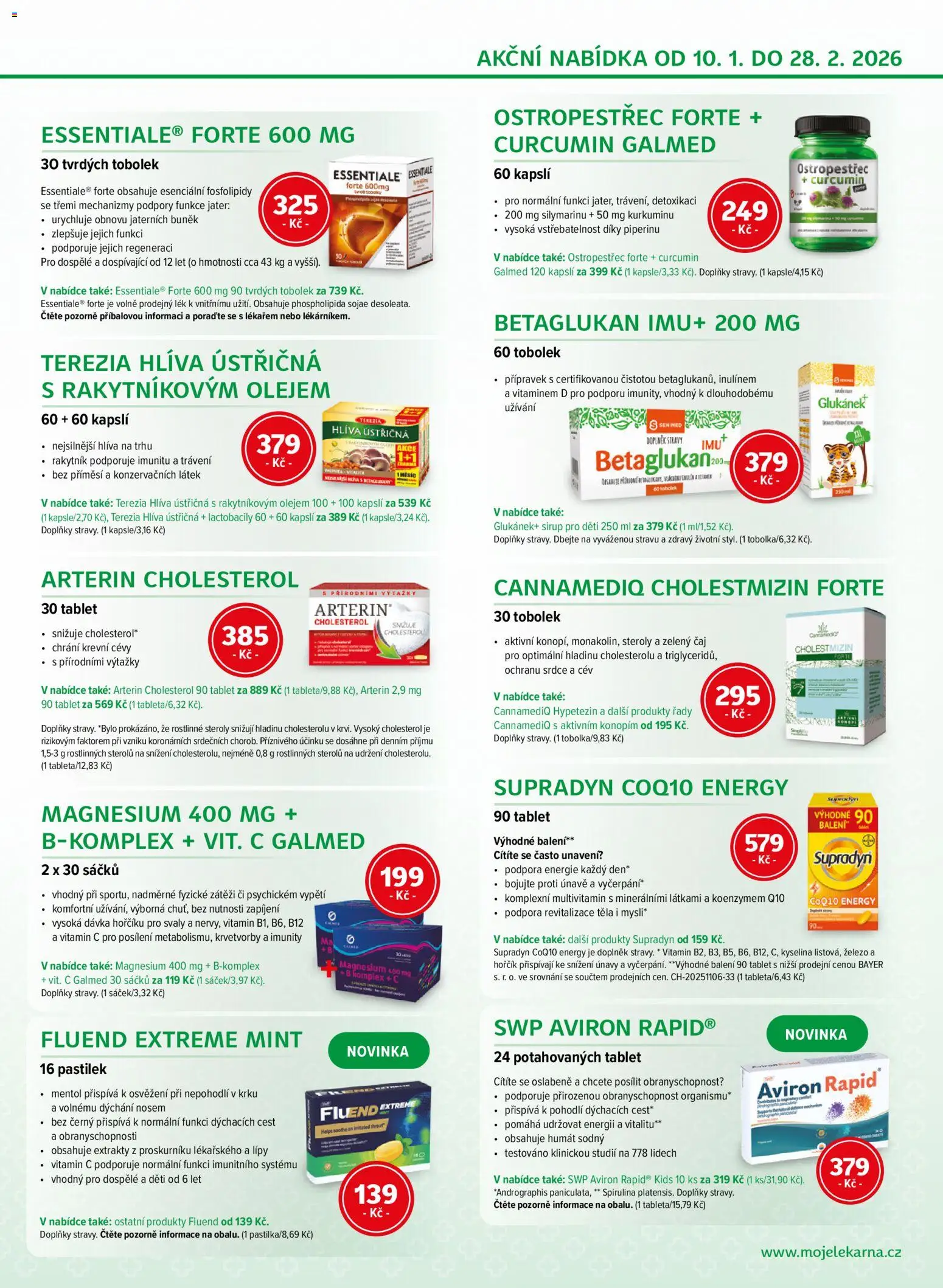 Moje lékárna leták od 10.01.2026 | Strana: 7 | Produkty: Vitamin c, Hlíva ústřičná, Čaj, Zelený čaj
