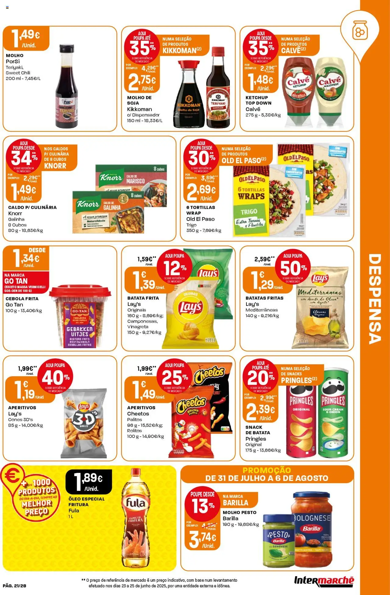 Intermarché folheto │ válido de 31.07.2025 | Página: 21 | Produtos: Soja, Óleo, Ketchup, Batatas fritas