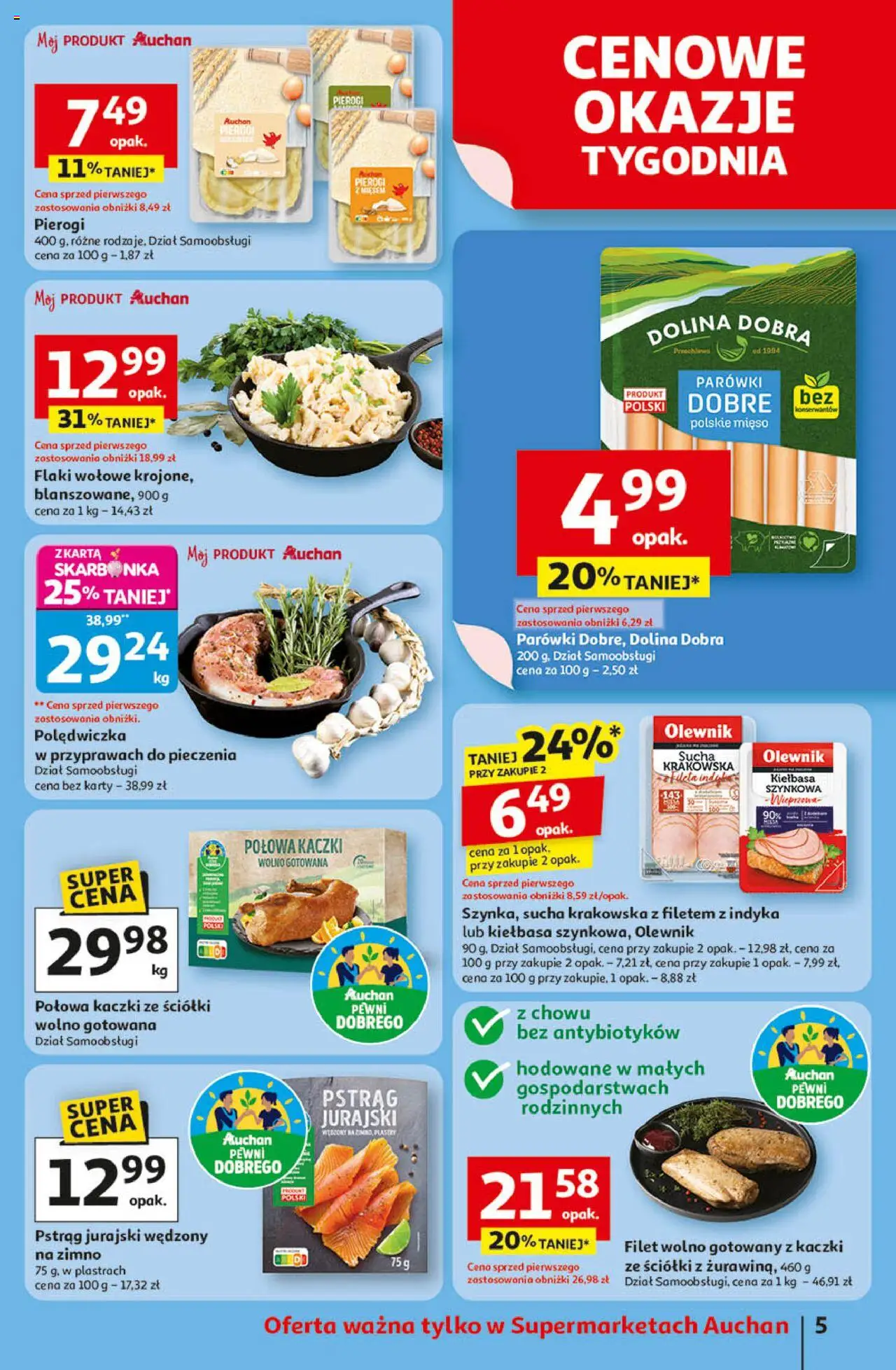 Auchan Gazetka od 18.09.2025 | Strona: 5 | Produkty: Mięso, Pstrąg, Flaki, Flaki wołowe