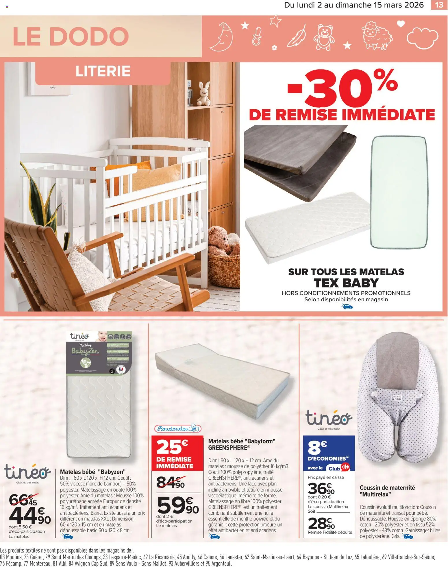 {H1} | Page: 13 | Produits: Menthe, Transat, Matelas, Literie