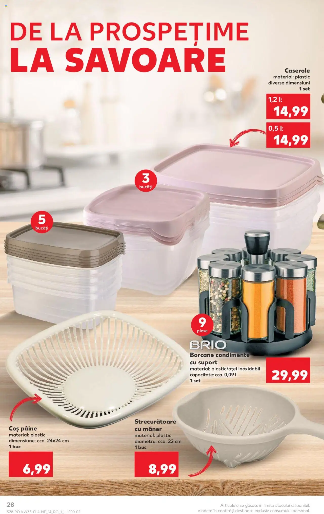 Catalog Kaufland - București – valabil de la 27.08.2025 | Pagină: 28 | Produse: Caserole, Coș, Mâner, Condimente