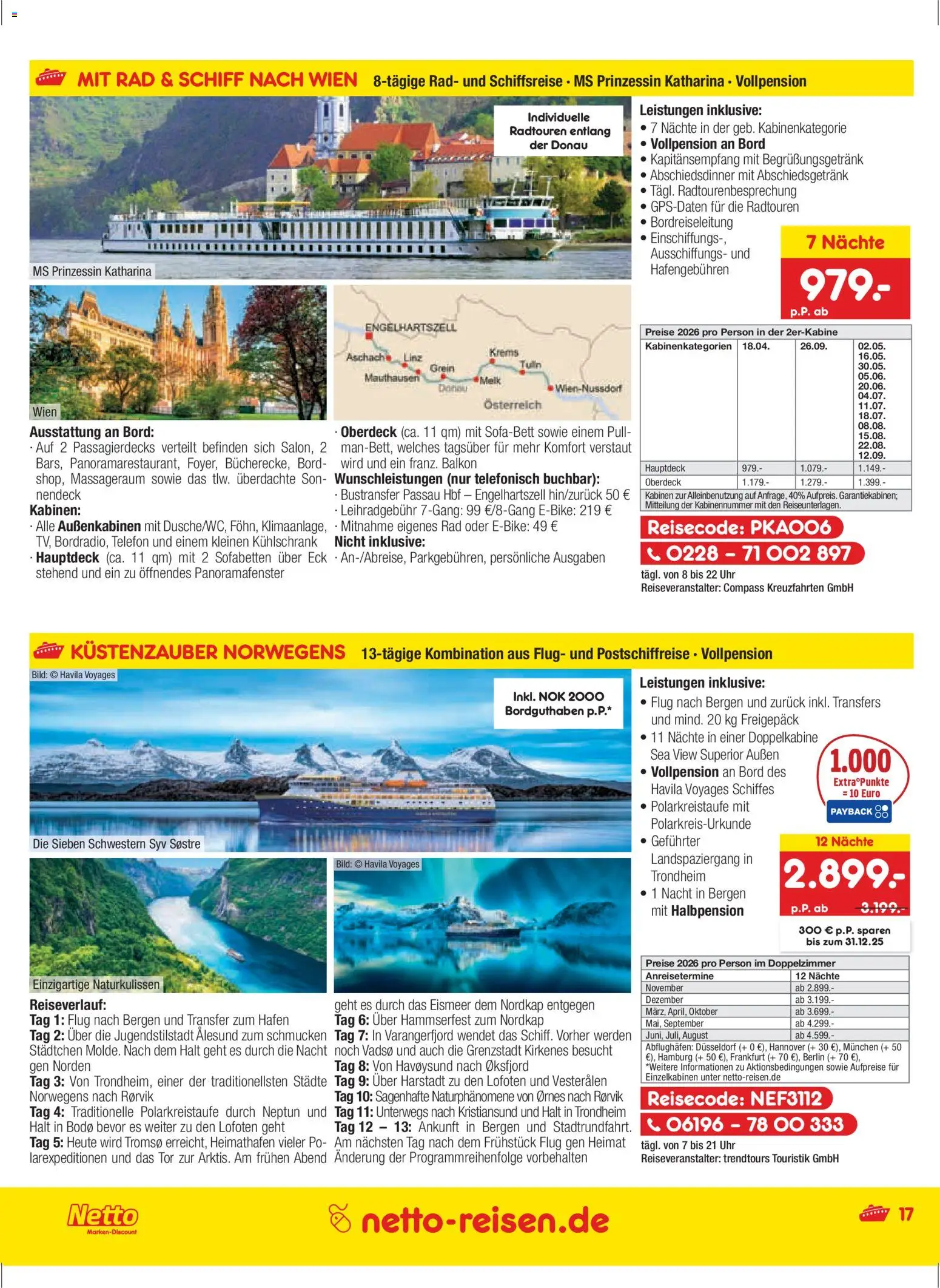 Netto Reisen Prospekt 	 – gültig ab 27.11.2025 | Seite: 17 | Produkte: Kühlschrank, Telefon, Uhr