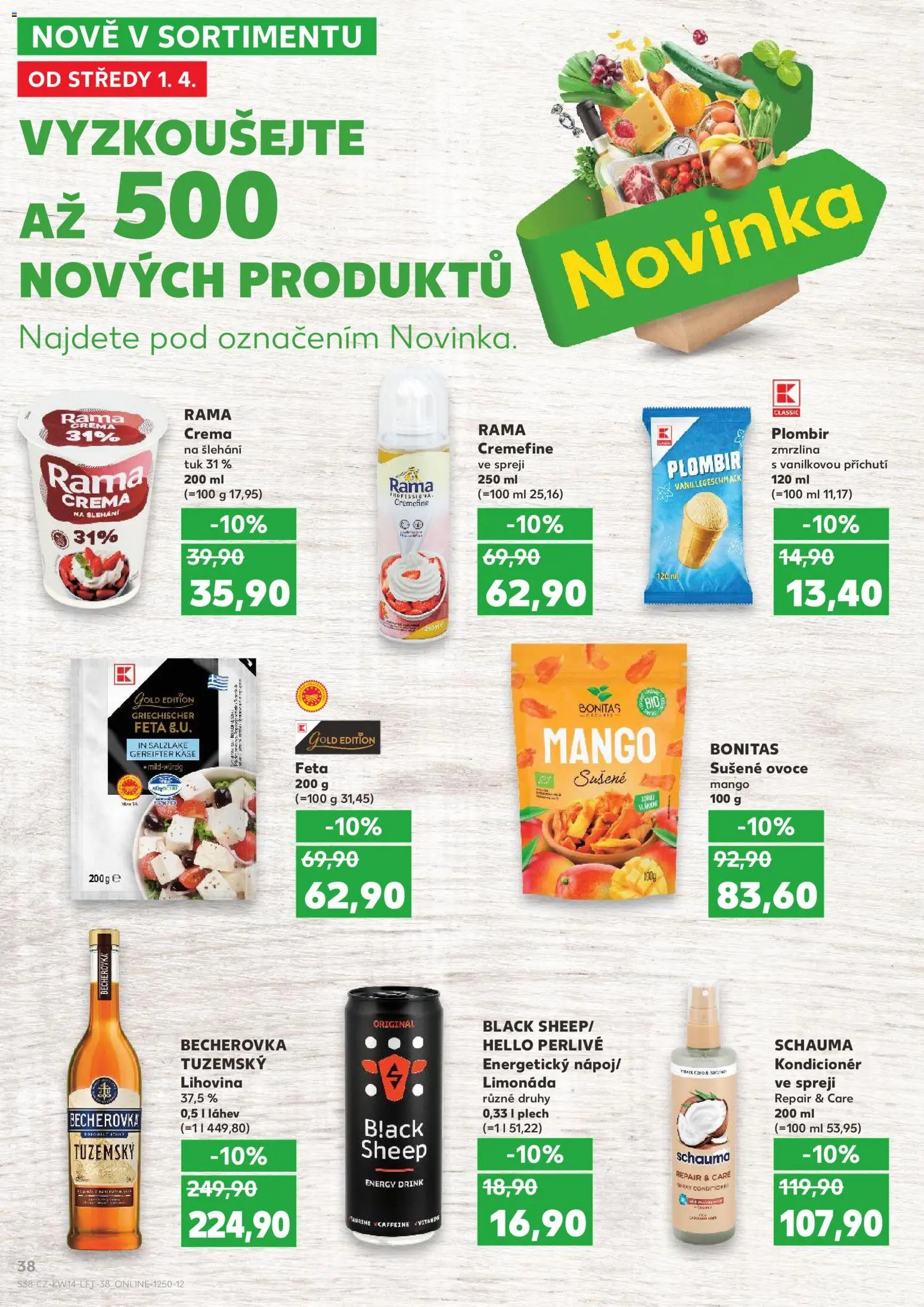Kaufland leták - Praha 8 od 01.04.2026 | Strana: 38 | Produkty: Plech, Crema, Kaše, Láhev