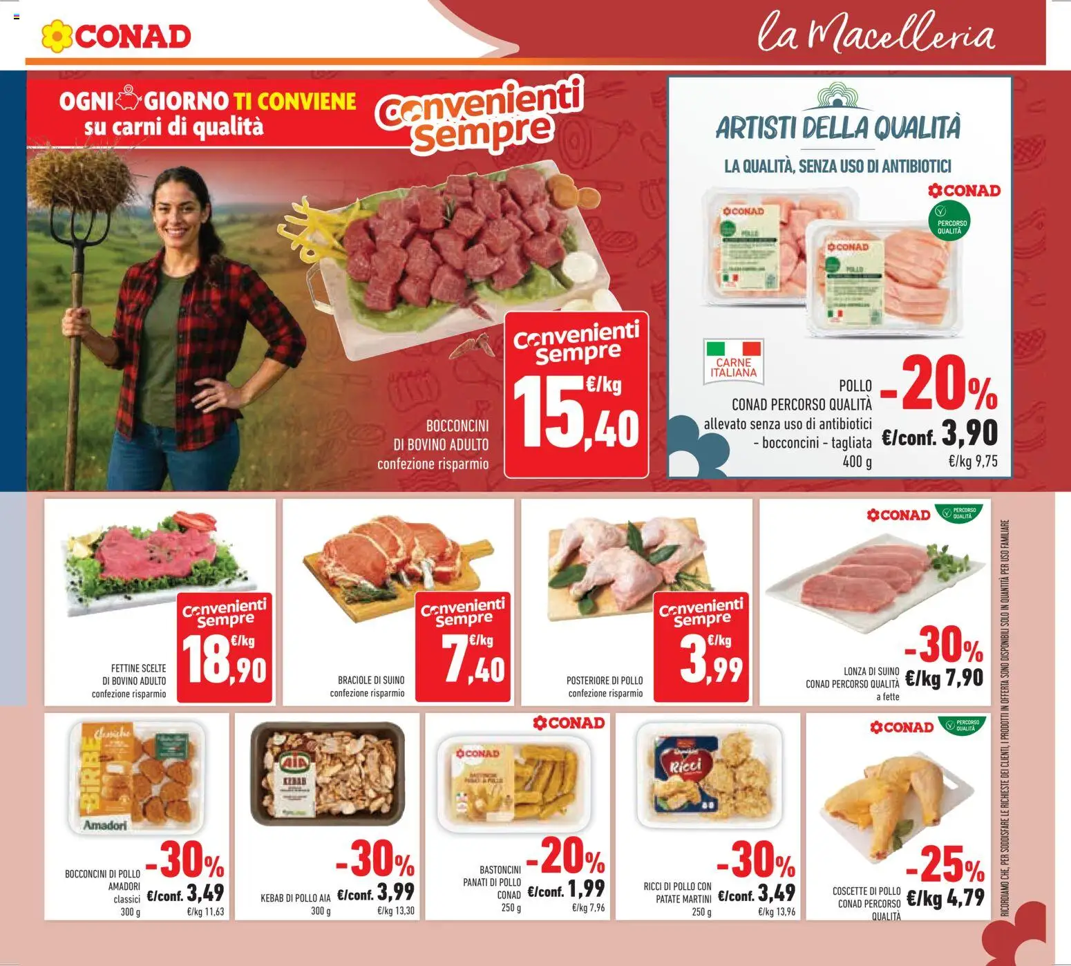 Volantino Conad del 07.01.2026 | Pagina: 9 | Prodotti: Bovino, Pollo, Nuggets, Patate